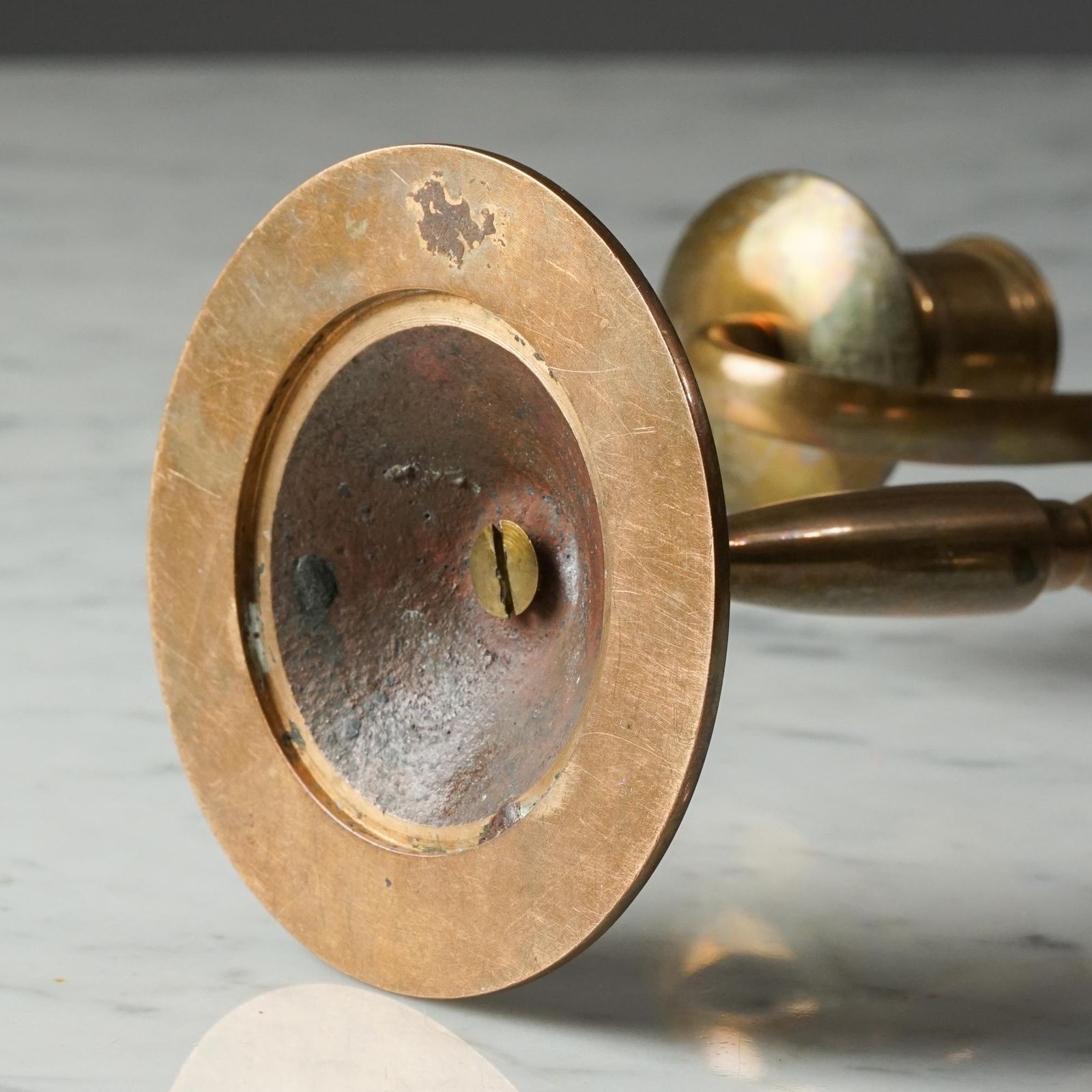 Small Brass Candelabra By Paavo Tynell For Taito Oy, 1920s photo vinterior