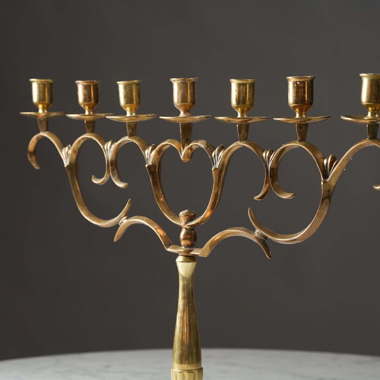 Brass Candelabra By Paavo Tynell For Taito Oy, 1920s photo for sale