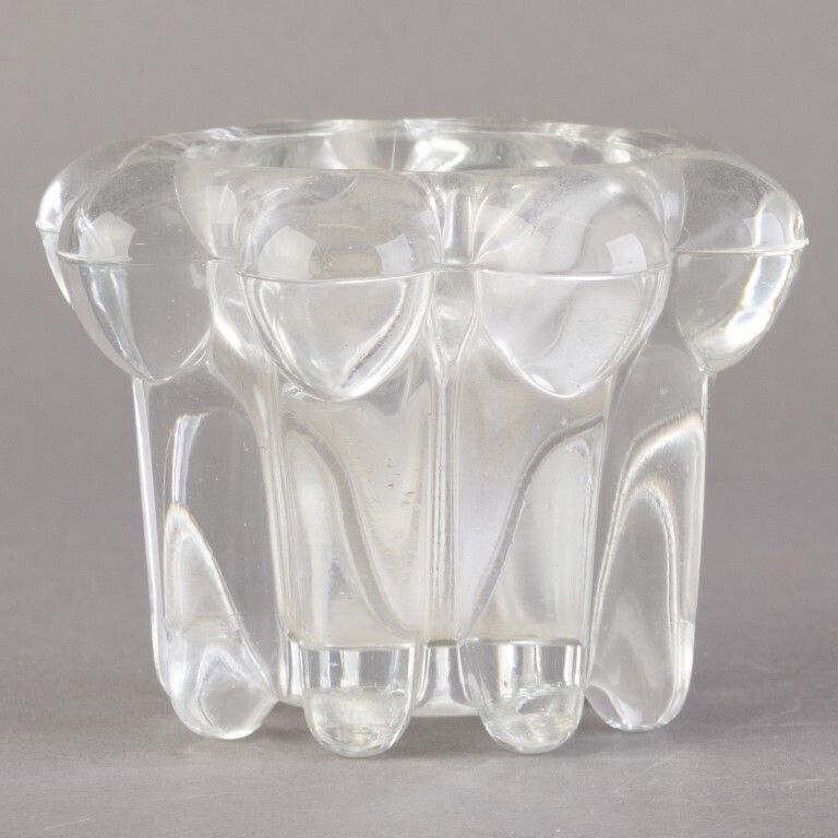 French Mid Century Reims Crystal Glass Candle Holder