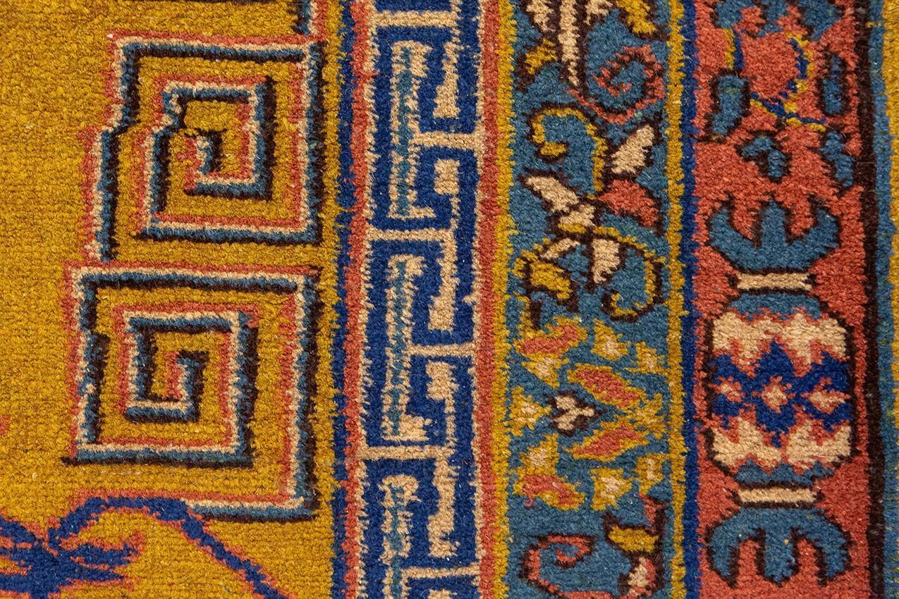 Antique Turkish Sparta Rug Goldish Field Color photo Textiles