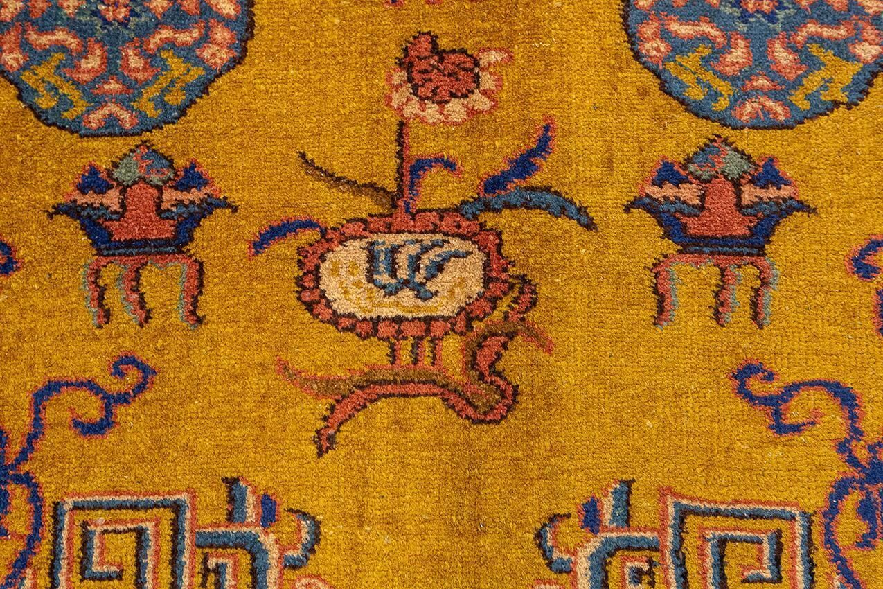 Antique Turkish Sparta Rug Goldish Field Color photo 1630.0