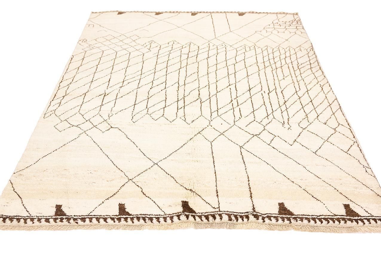 Moroccan Rug Hand Knotted Genuine Wool photo furniture