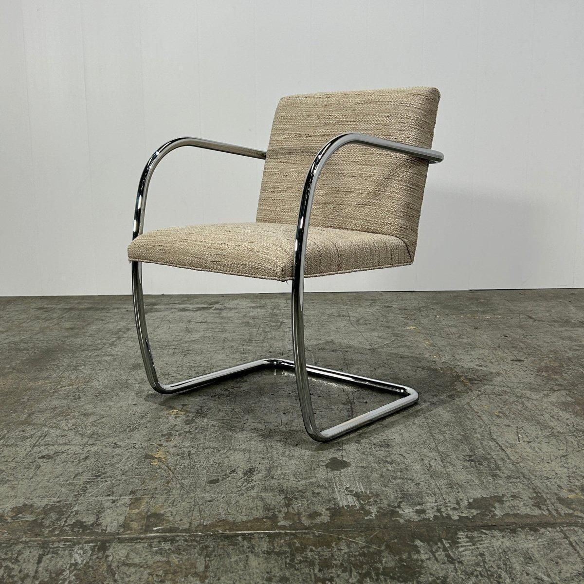 Knoll Brno Cream Tubular Chair By Ludwig Mies Van Der Rohe, Set Of Six photo furniture