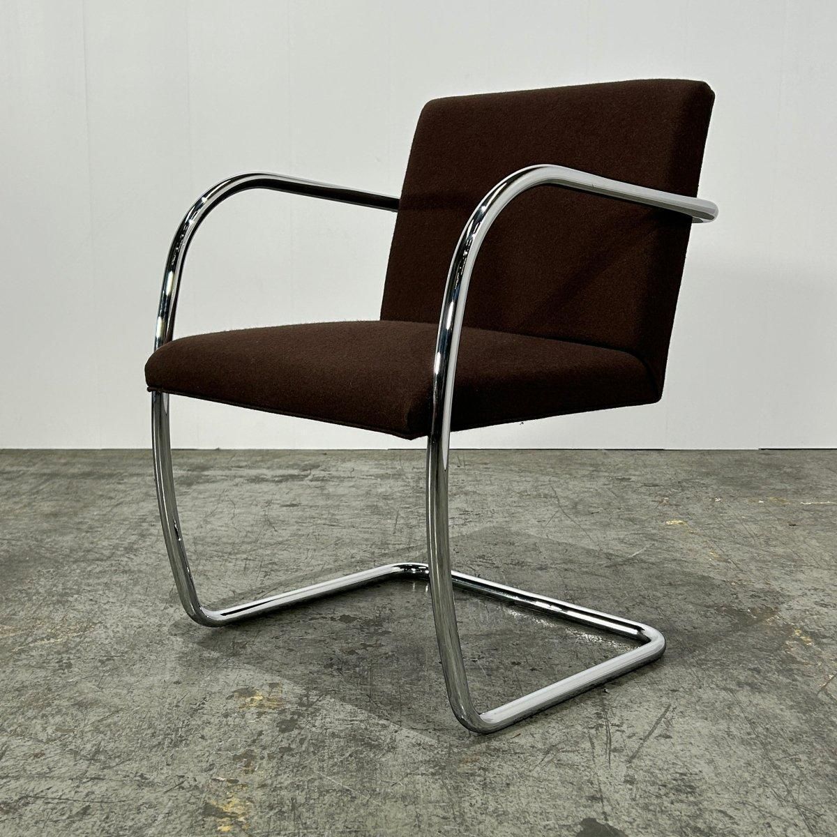 Knoll Brno Brown Tubular Chair By Ludwig Mies Van Der Rohe, Set Of Two photo vinterior