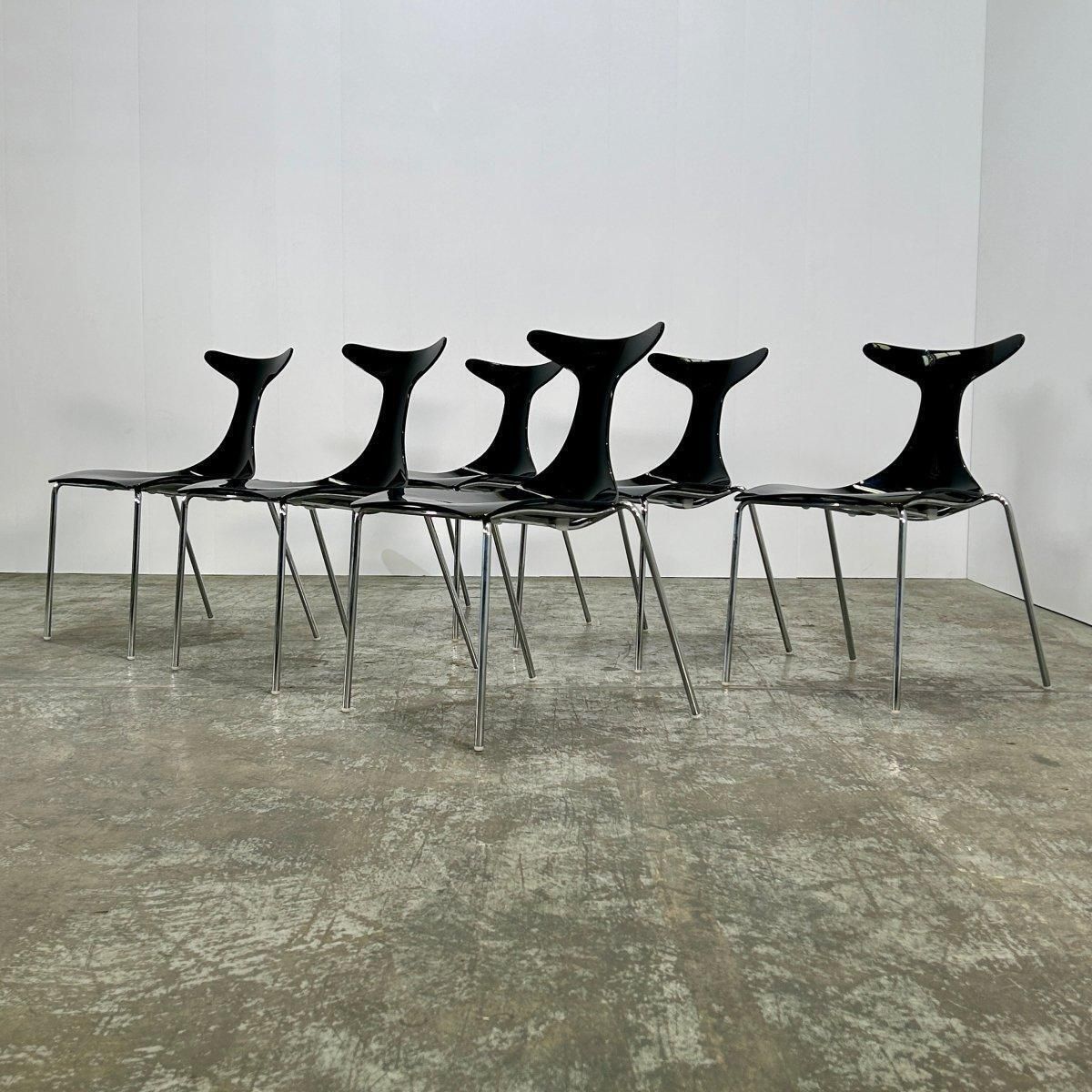 9546.0 Ciacci Kreaty Delfy Dining Chairs By Gino Carollo, Set Of Six photo