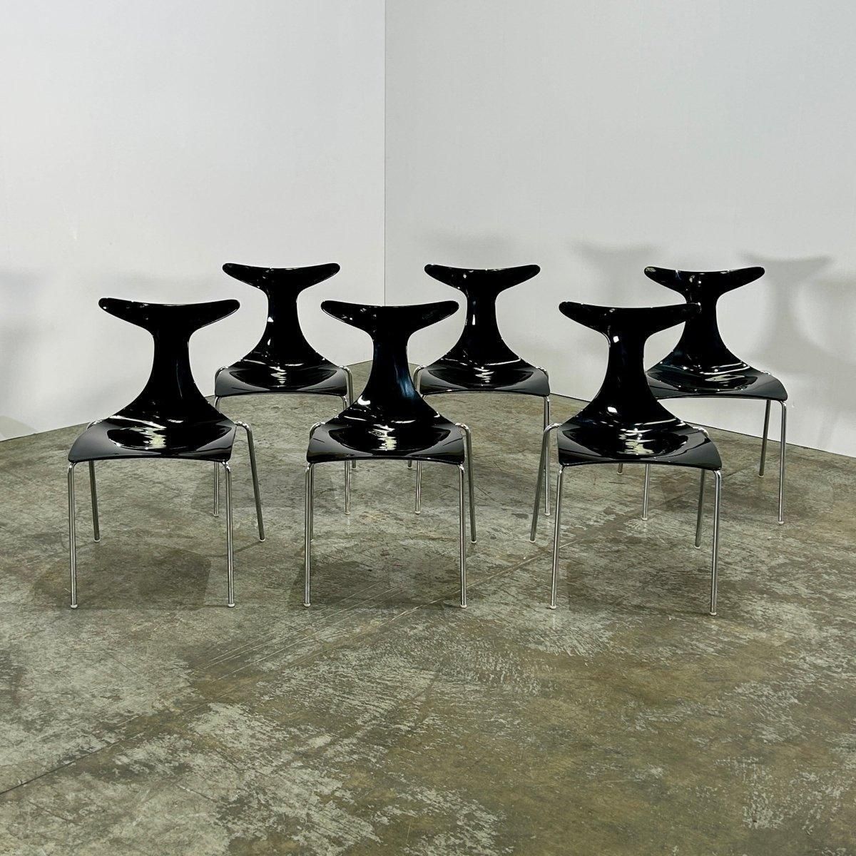 photo vintage Ciacci Kreaty Delfy Dining Chairs By Gino Carollo, Set Of Six