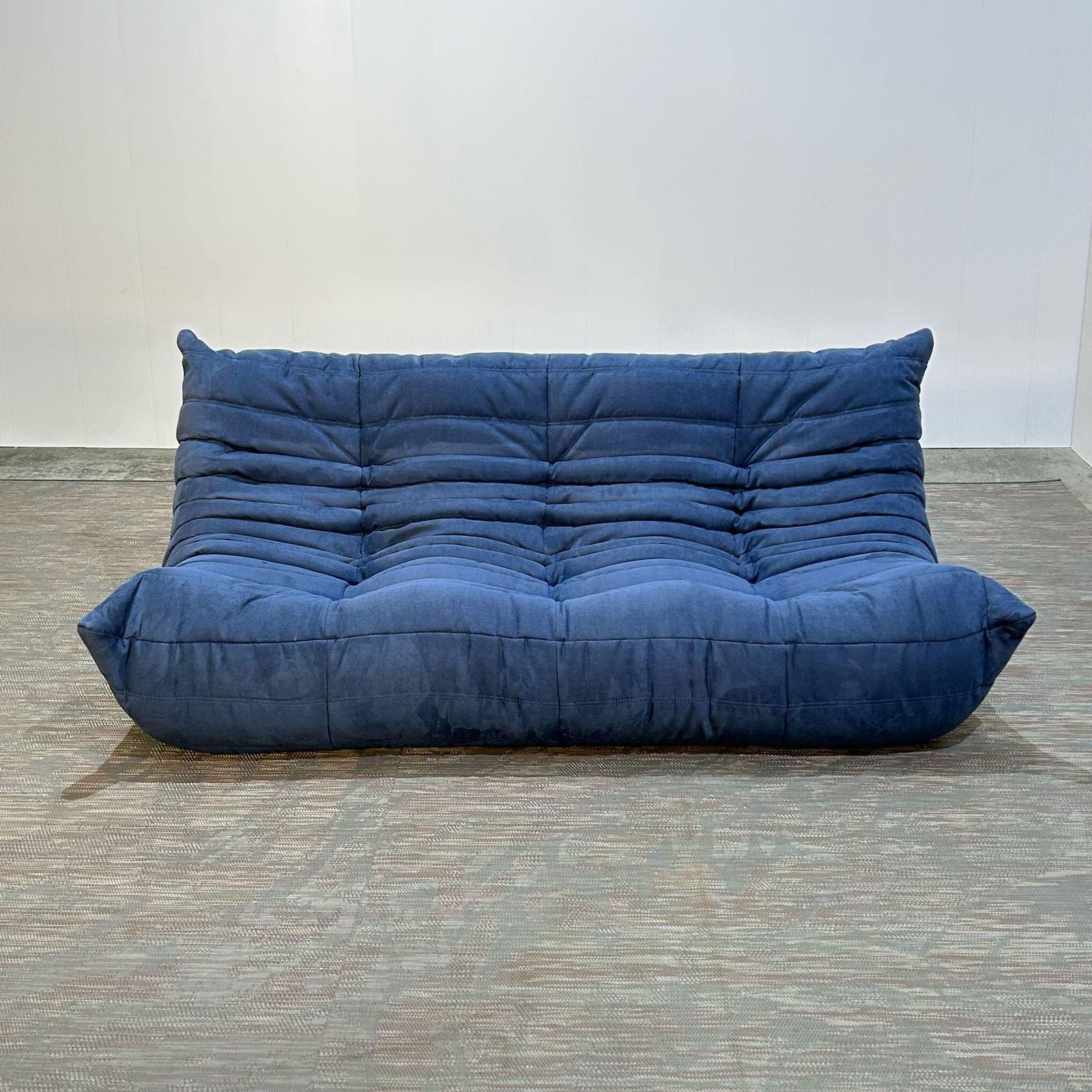 Ligne Roset By Michel Ducaroy Togo Blue Modular Sofa And Footstool, Set Of Five photo for sale
