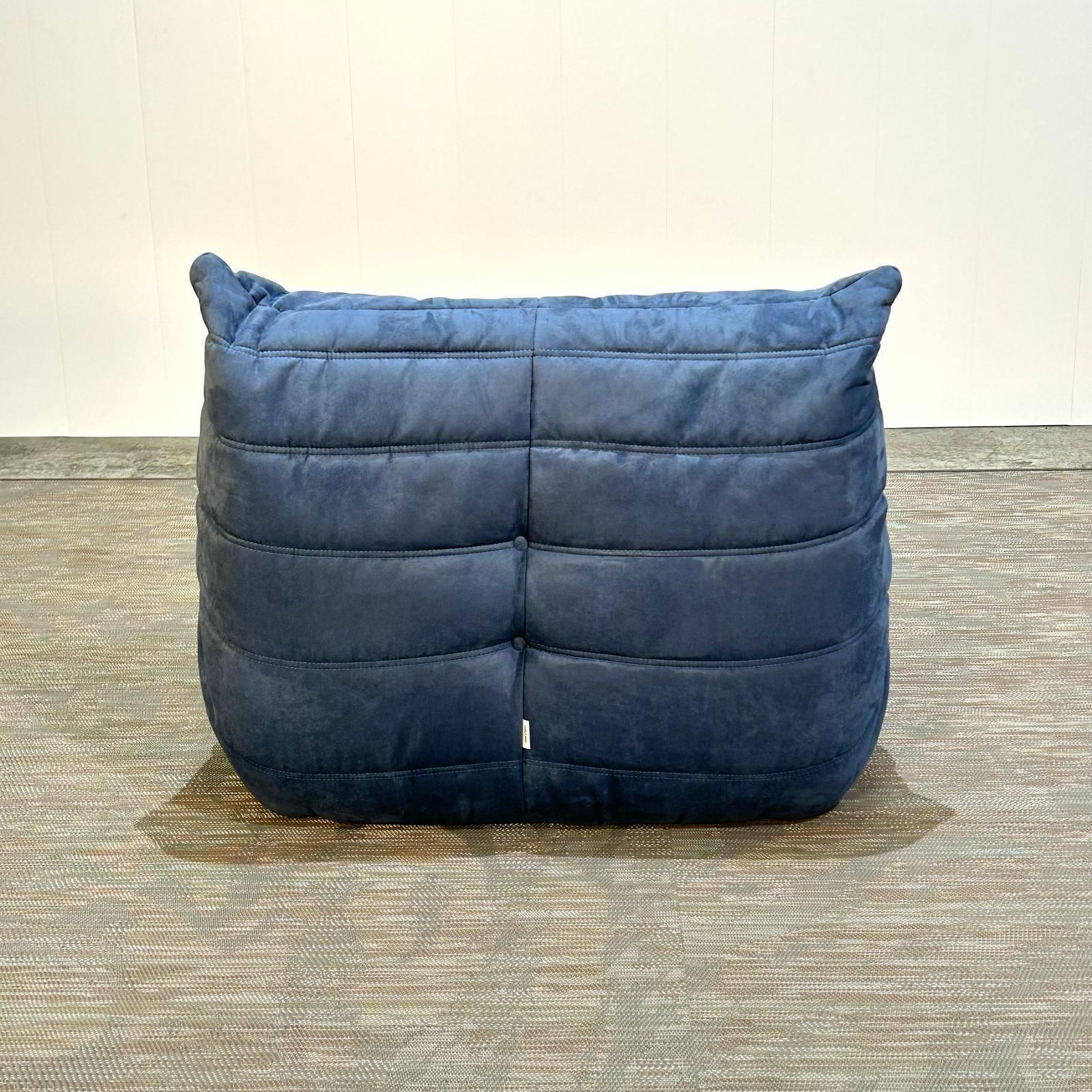 Blue Togo Armchair And Footstool By Michel Ducaroy For Ligne Roset, Set Of Two photo vinterior
