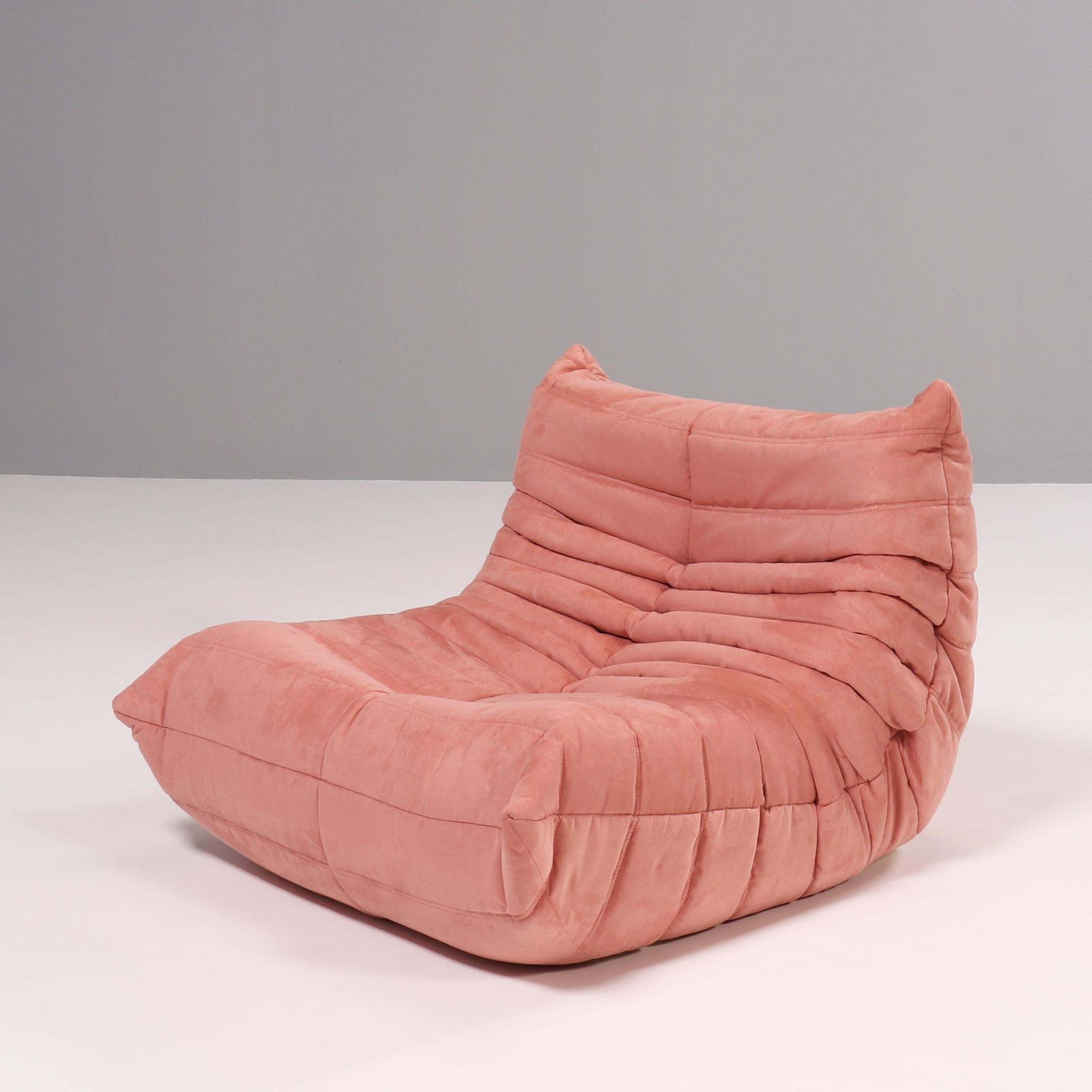 Ligne Roset Pink Togo Armchair And Footstool By Michel Ducaroy, Set Of Two photo for sale