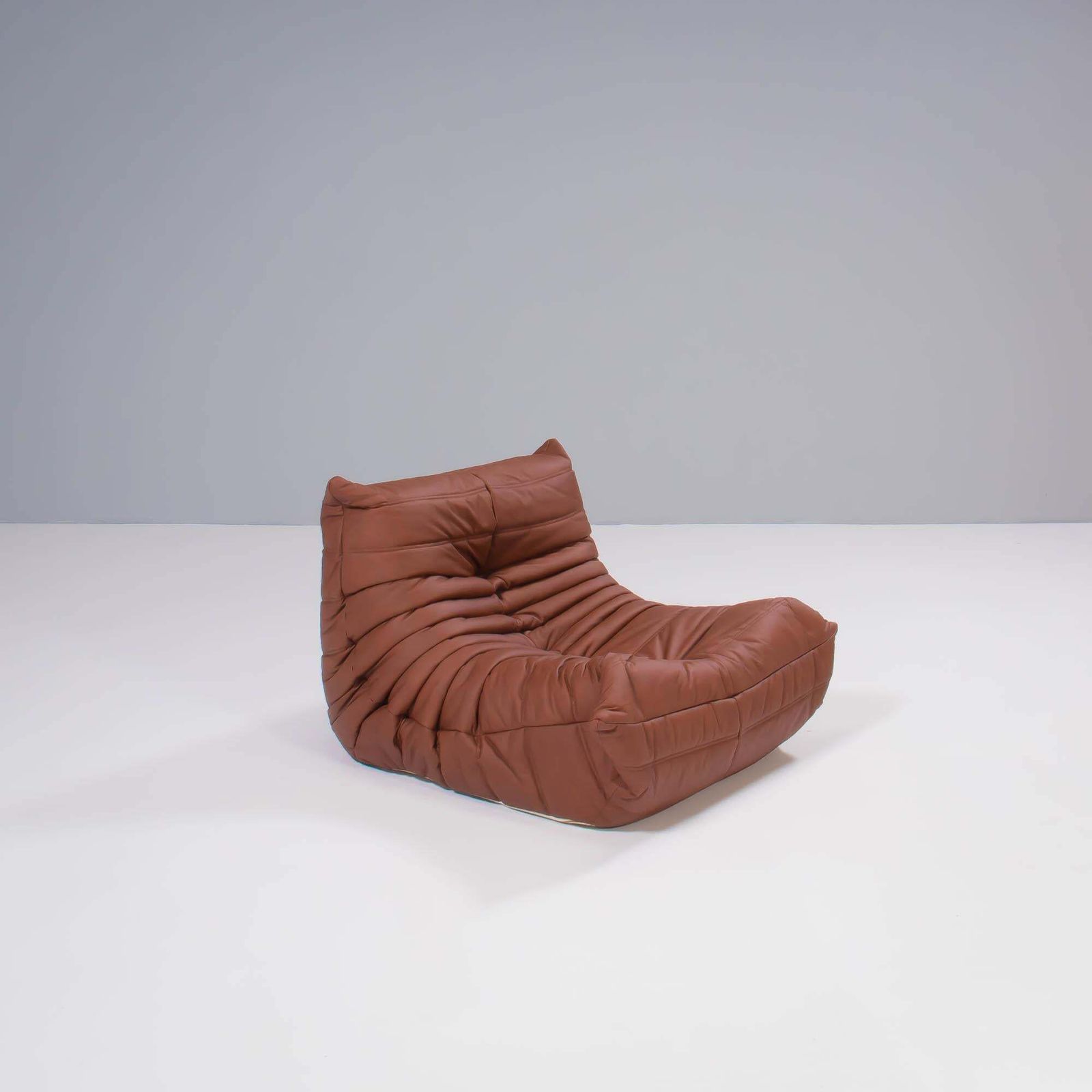 Ligne Roset By Michel Ducaroy Brown Leather Togo, Set Of Two photo Furniture
