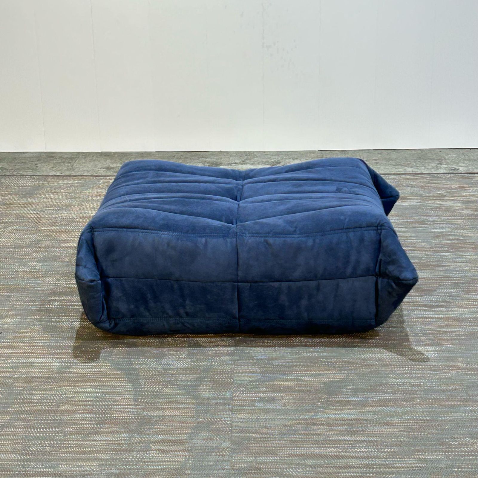 photo furniture Blue Togo Armchair And Footstool By Michel Ducaroy For Ligne Roset, Set Of Two