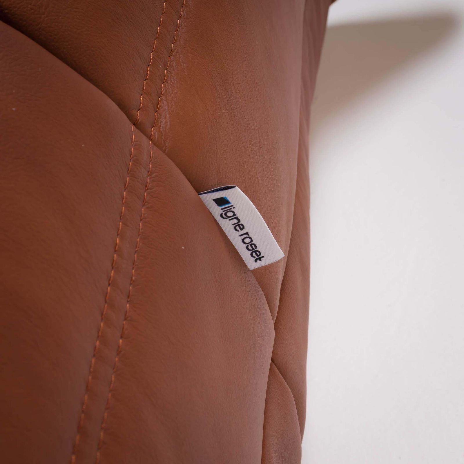photo buy Ligne Roset By Michel Ducaroy Brown Leather Togo, Set Of Three
