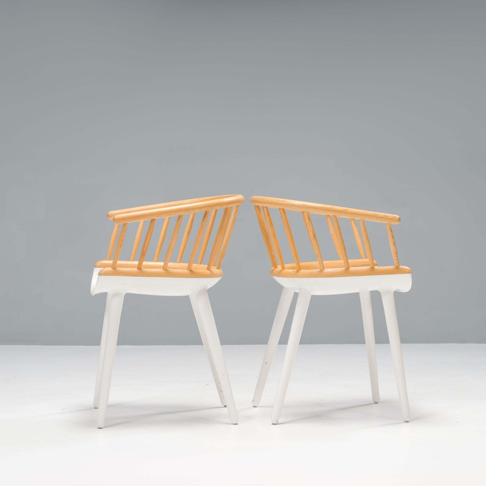 photo vintage Magis White & Natural Ash Cyborg Stick Dining Chair