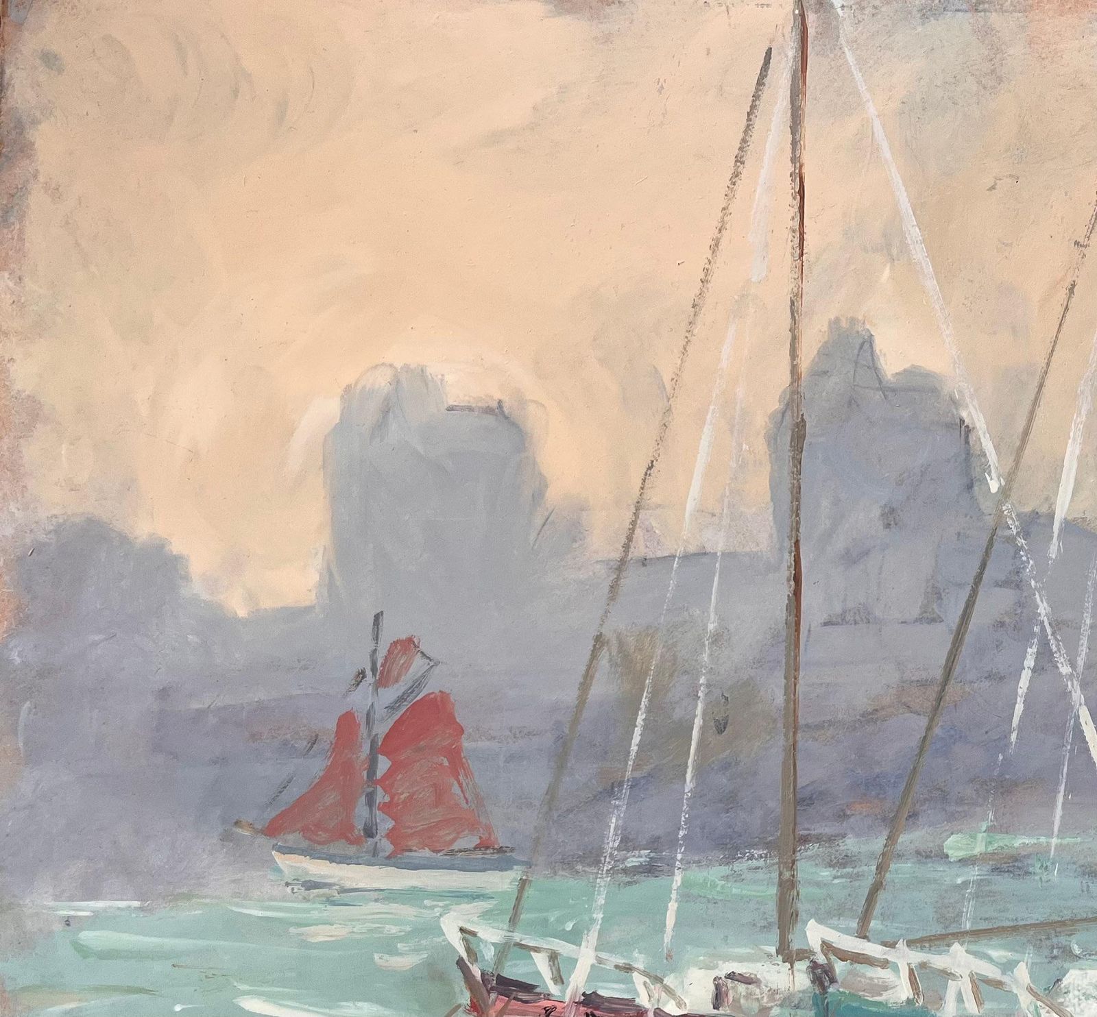 Fanch Lel French Impressionist Painting Of Boats On The Beach At Dinard photo 535.0