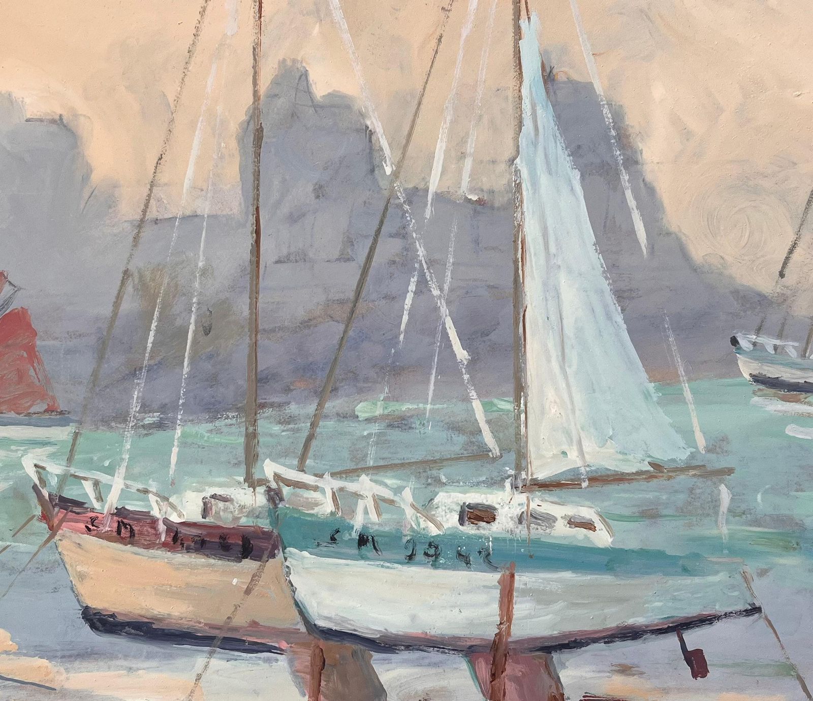 Fanch Lel French Impressionist Painting Of Boats On The Beach At Dinard photo buy