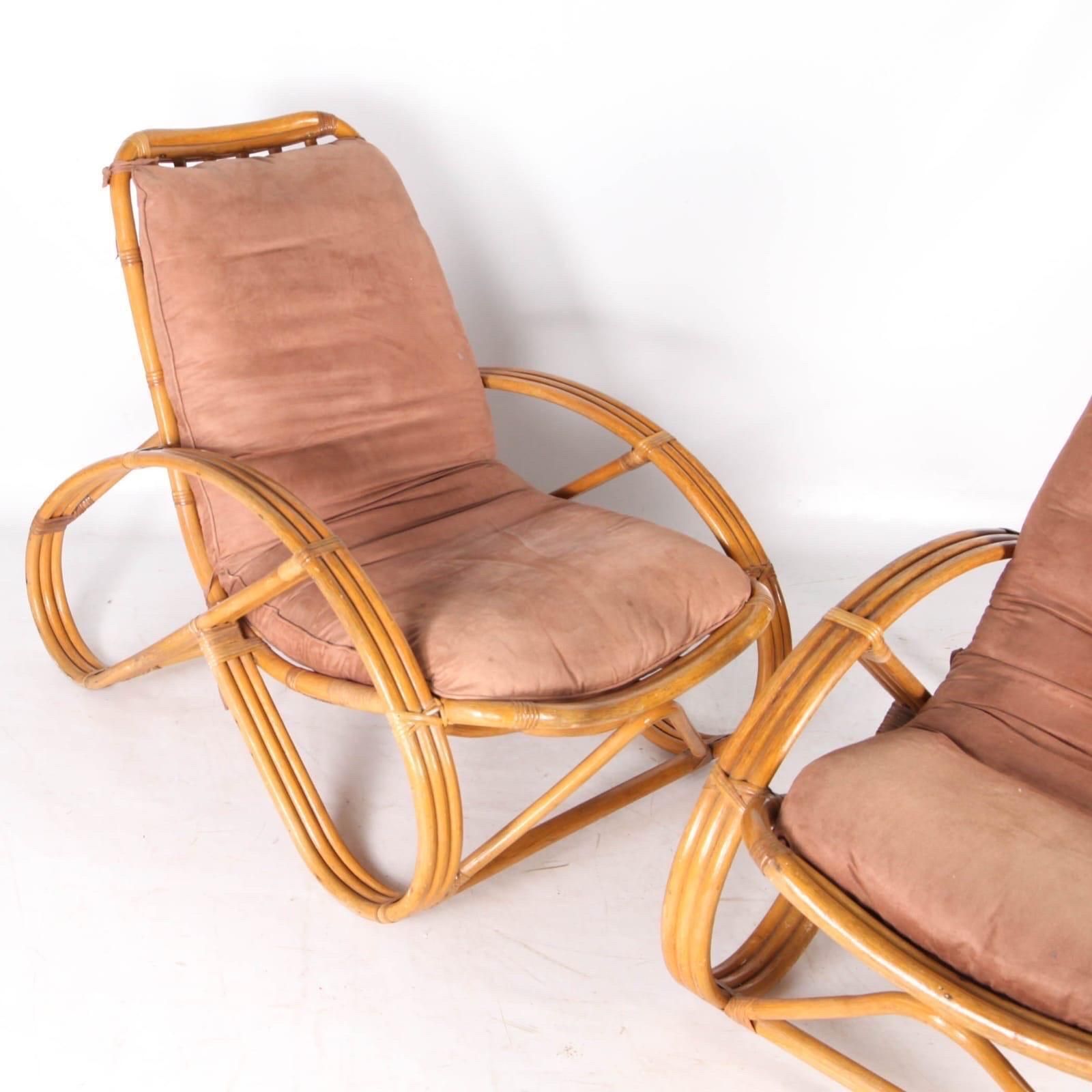 Pair Of Rattan « Bretzel » Armchairs photo for sale