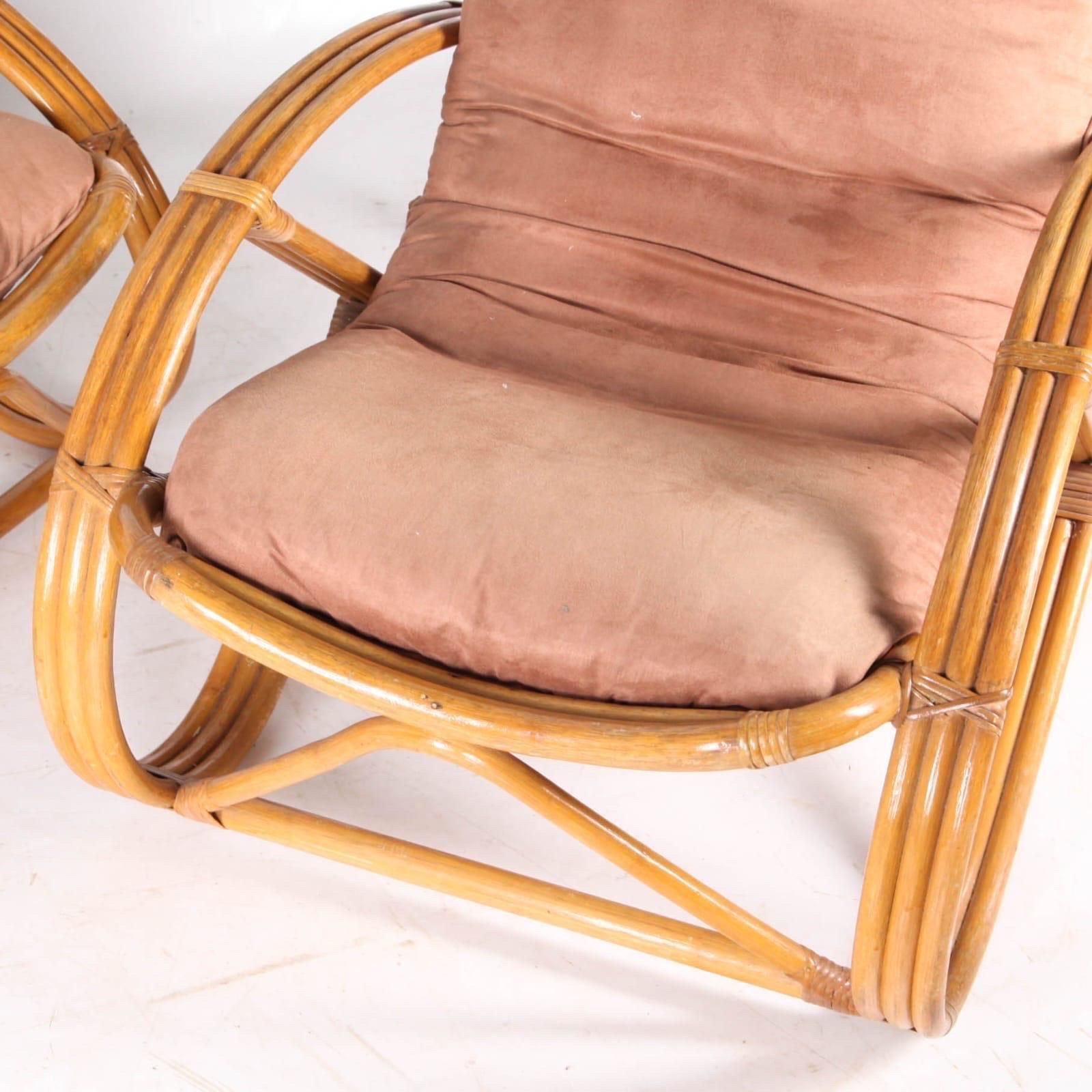Pair Of Rattan « Bretzel » Armchairs photo 2059.0