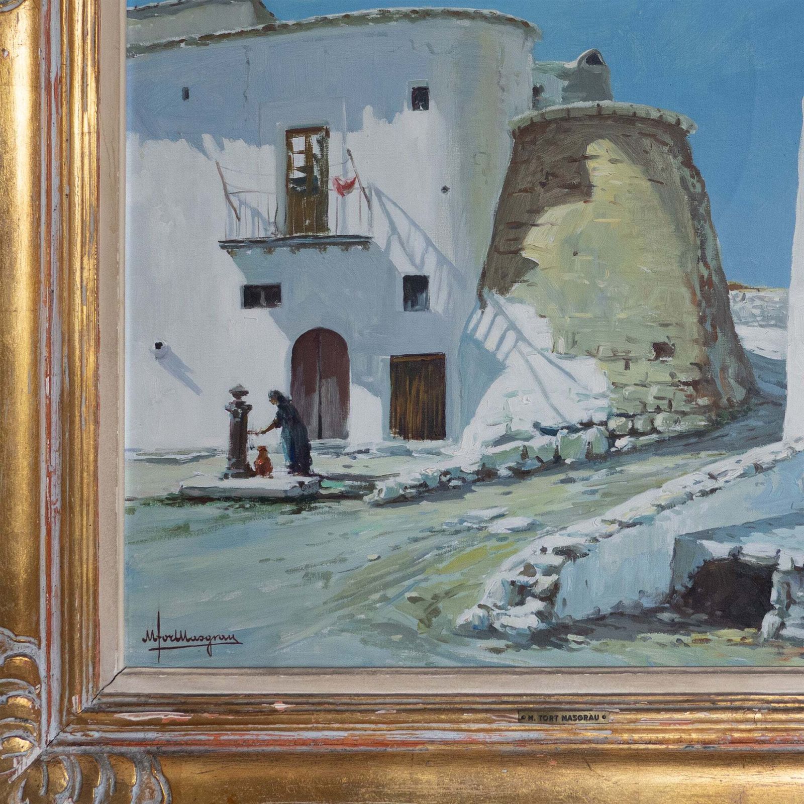 Ibizaanse Dorpstaferelen – Twee Olieverfschilderijen Van Miquel Tort Masgrau photo Kunst