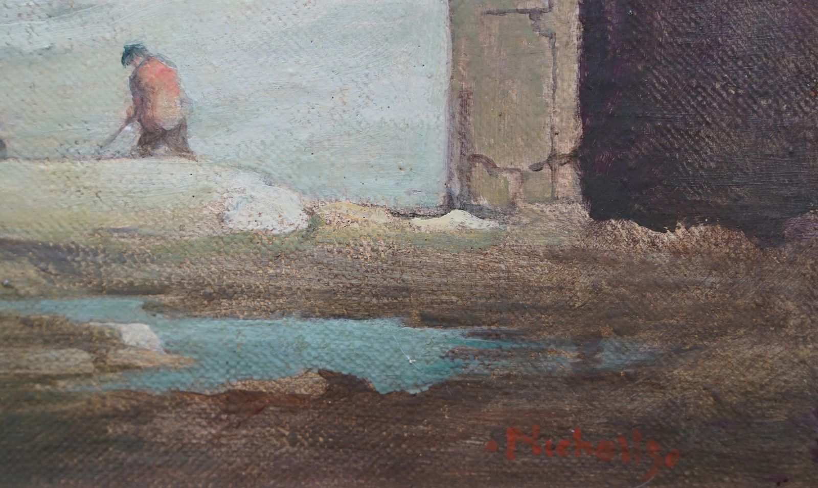 Bertram Nichollsvauxhall Bridge London 1951   British Post Impressionist Landscape Oil Painting1951 photo buy