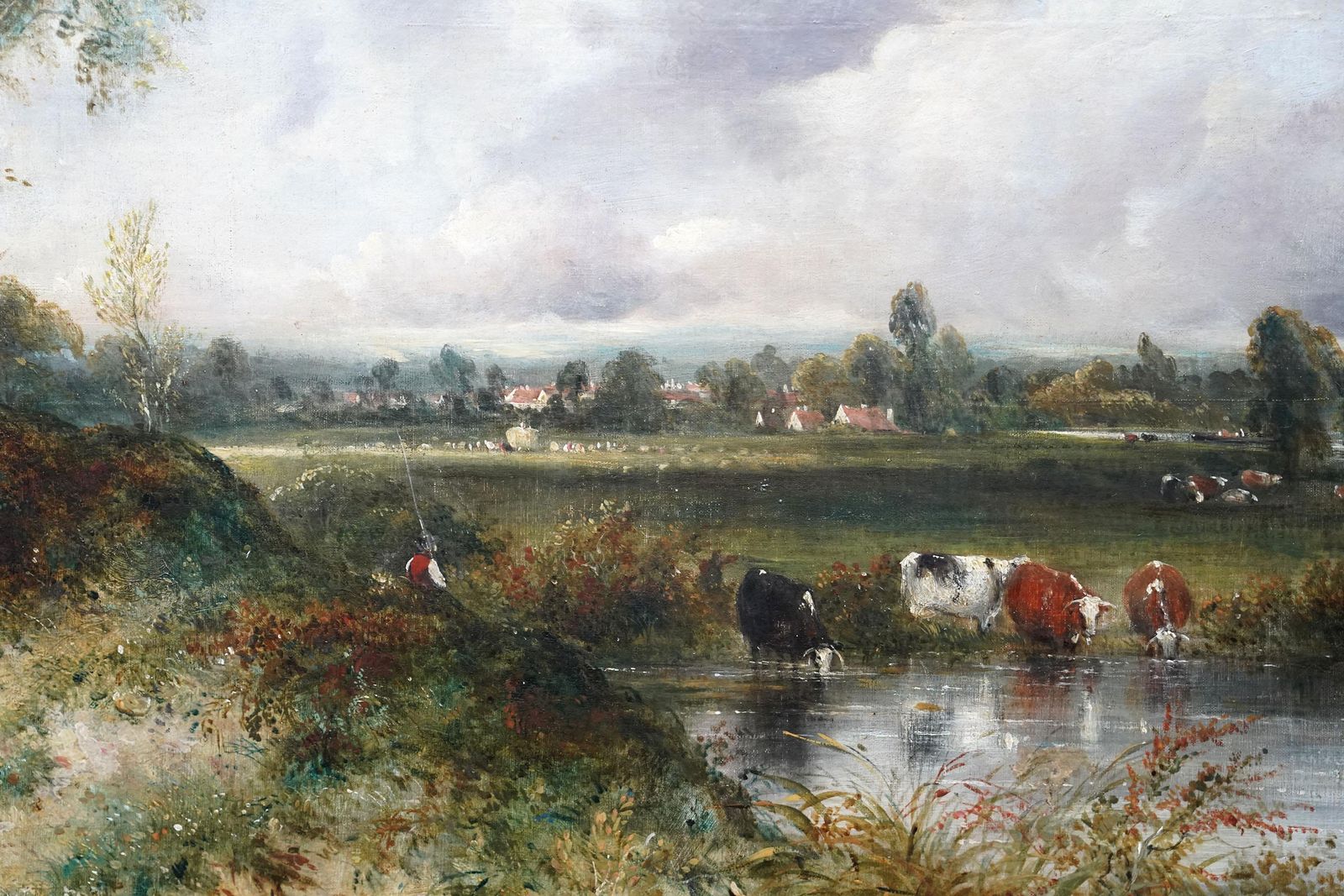 Frederick Waters Wattsdrover With Cattle In Landscape   British 19thc Victorian Art Oil Paintingcirca 1840 photo Art