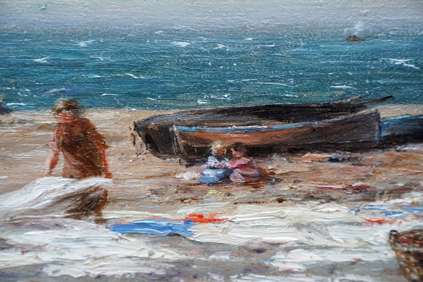 Joseph Hendersonwashing Day In Coastal Landscape   Scottish Victorian Impressionist Oil Paintingcirca 1880 photo vintage