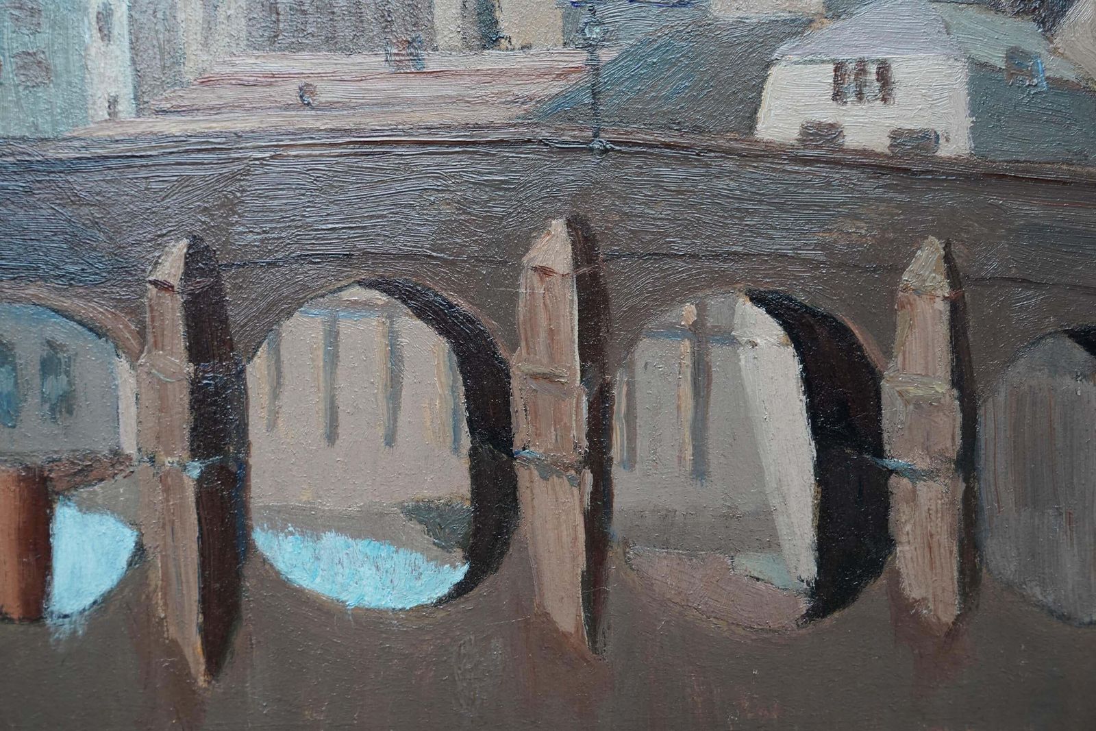 Ethelbert Whitebradford On Avon Bridge Landscape   British Post Impressionist Town Oil Paintingcirca 1940 photo buy