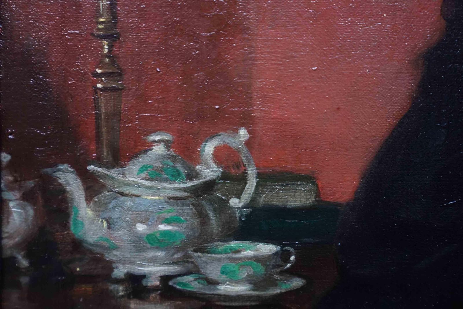 Arthur Percy Dixoninterior Portrait Of A Lady Taking Tea   Scottish Edwardian Art Oil Painting1906 photo buy