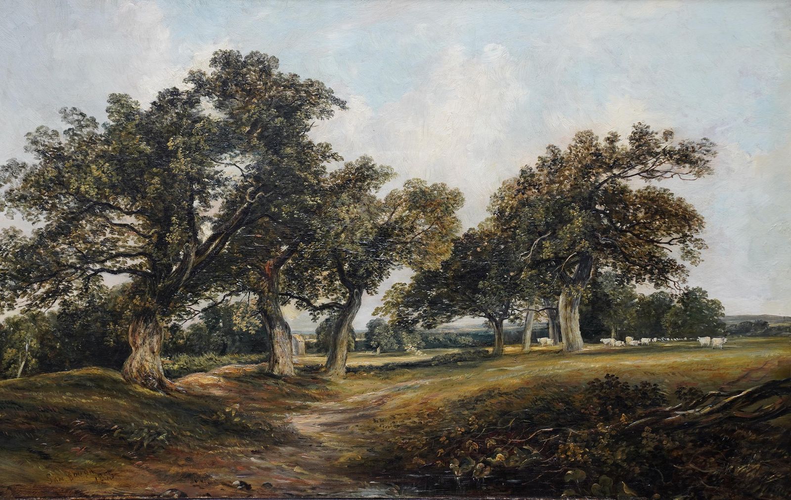 Samuel Boughcadzow Forest Scotland   British Mid 19thc Art Scottish Landscape Oil Painting1855 photo furniture