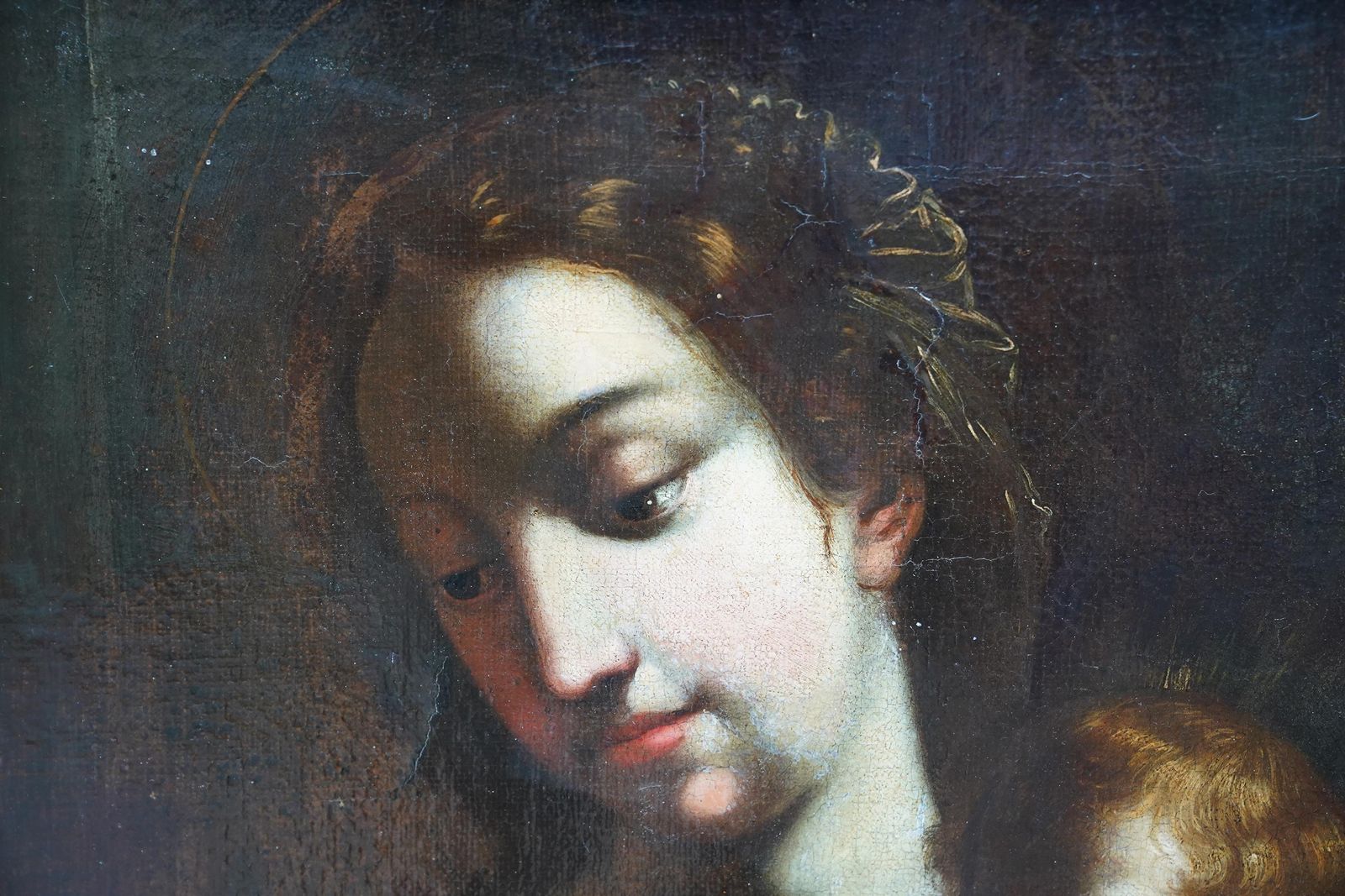 Madonna And Child  Italian Old Master Religious Art Portrait Oil Paintingcirca 1700 photo vinterior
