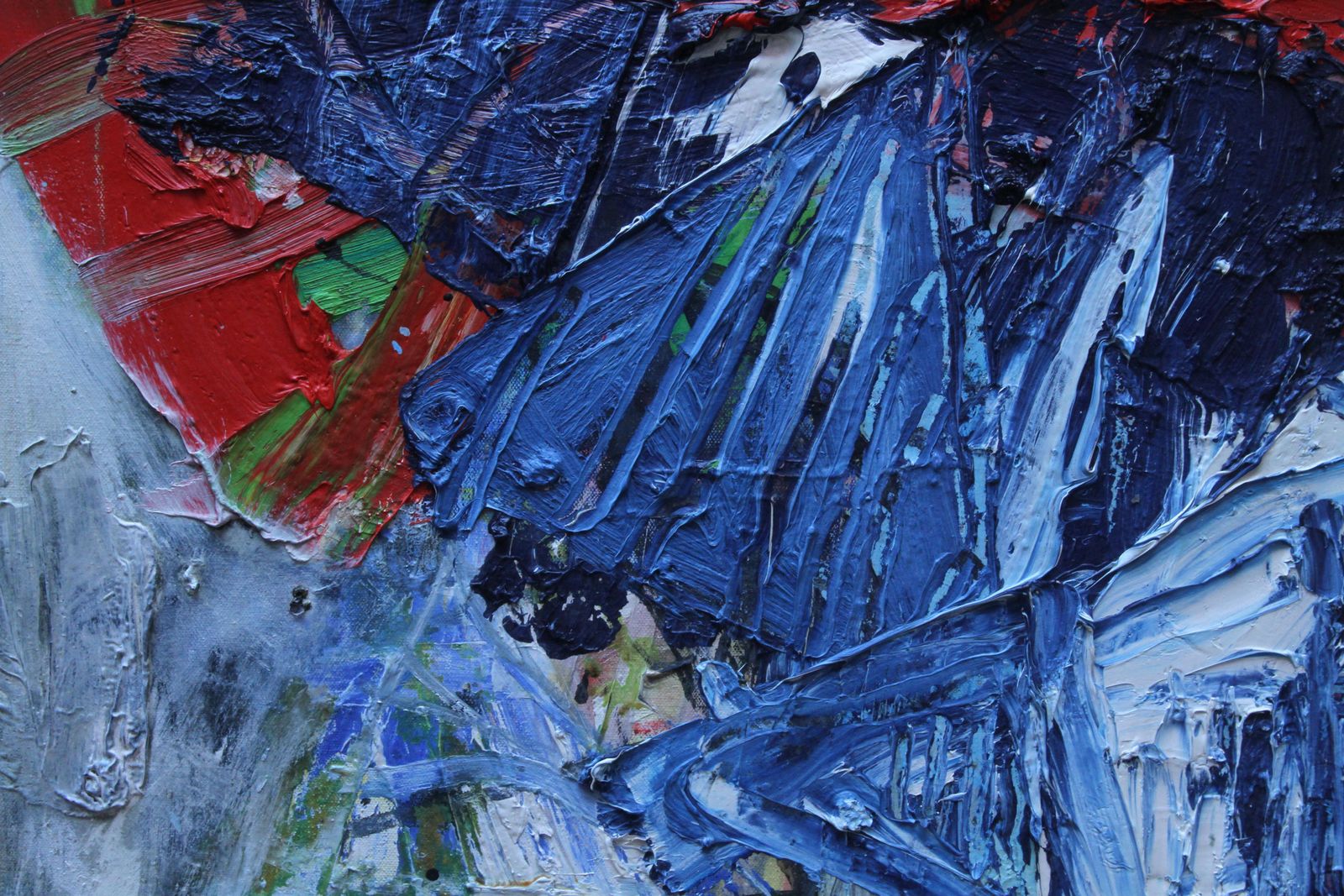 Iain Robertsonautumn Forms   Scottish Abstract Art 20th Century Oil Painting Red White Blue1997 photo for sale