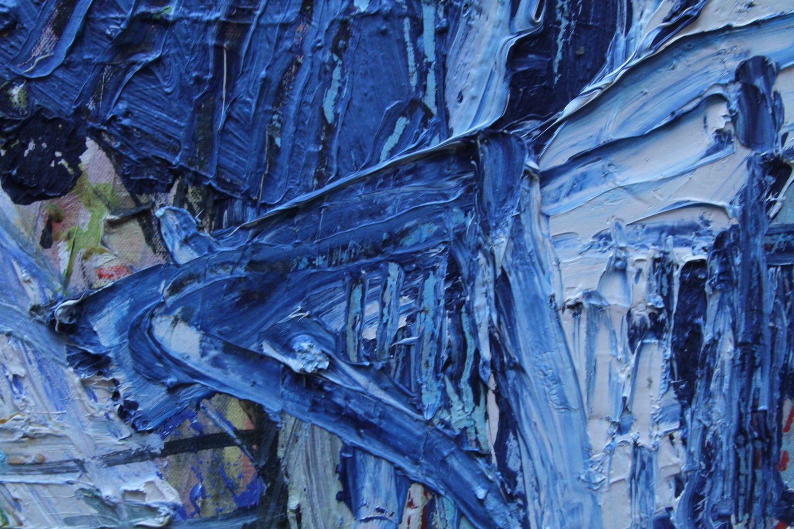Iain Robertsonautumn Forms   Scottish Abstract Art 20th Century Oil Painting Red White Blue1997 photo vinterior