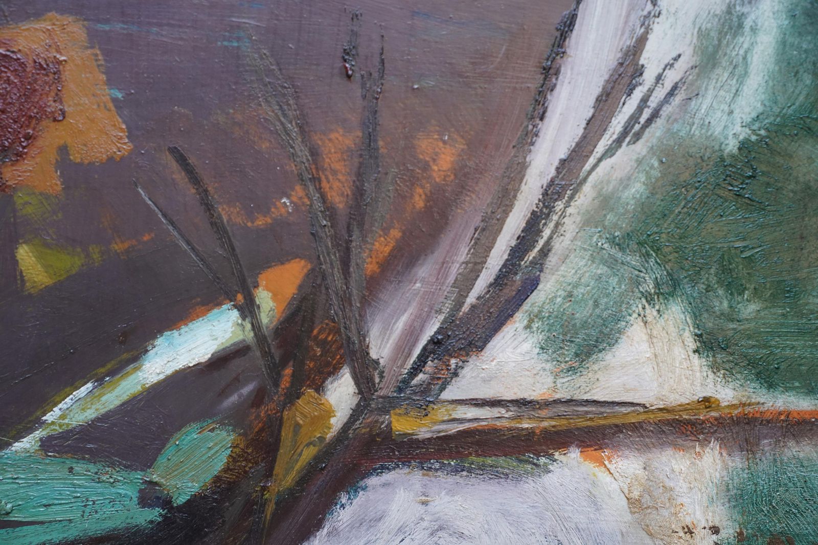 Tom Nashabstract Valley   Welsh 1963 Art Abstract Landscape Oil Painting1963 photo 5609.0