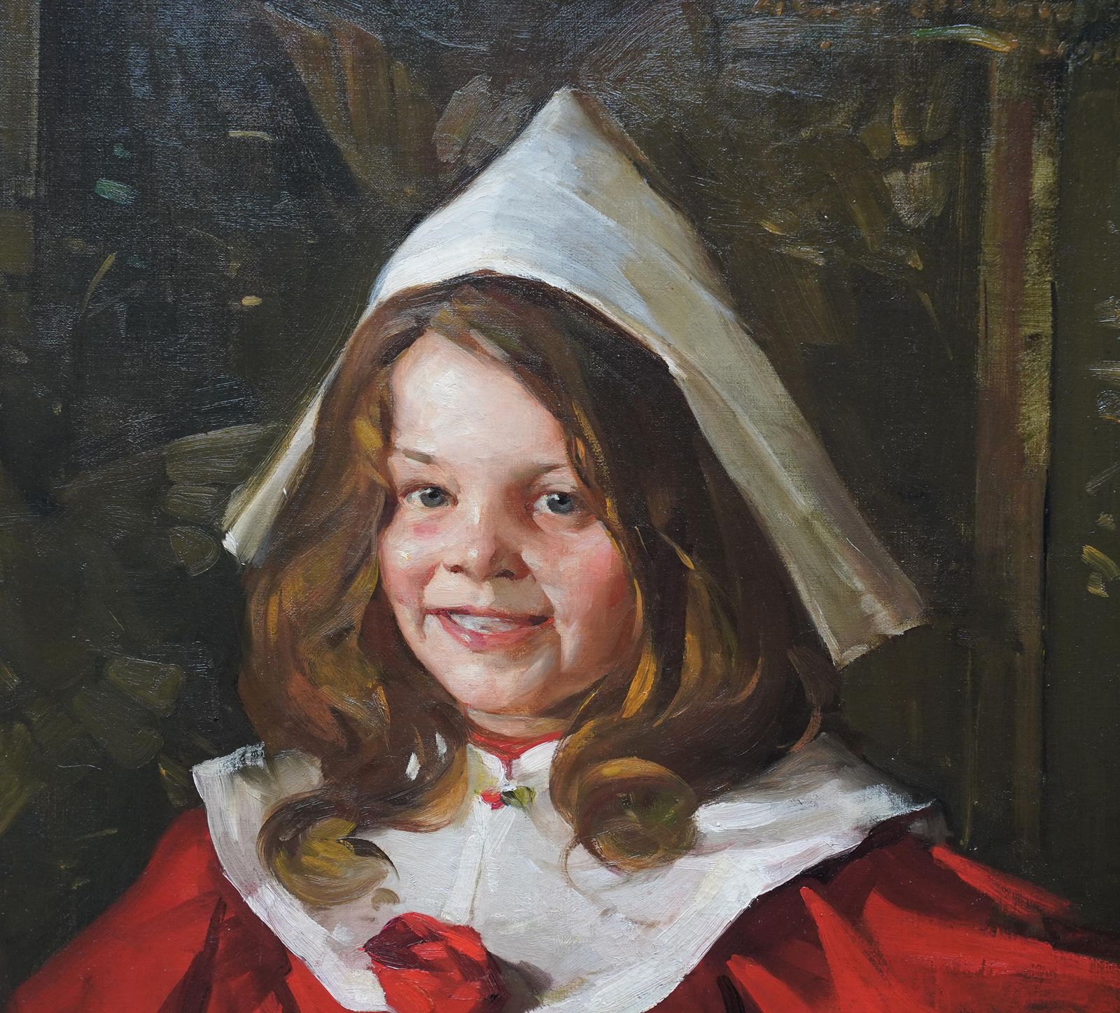 David Alisonthe Party Hat   Scottish Edwardian 1906 Art  Female Portrait Oil Painting1906 photo for sale