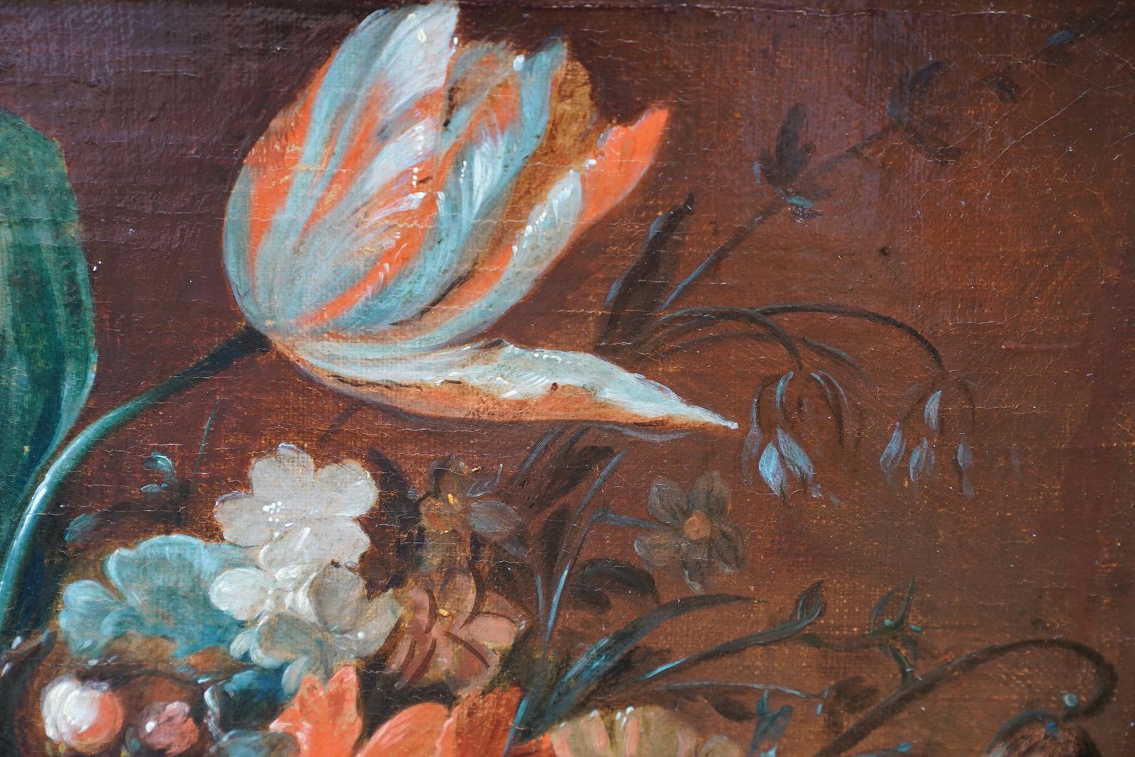 Still Life Of Flowers And Fruit   Dutch Old Master C1700 Floral Art Oil Paintingcirca 1700 photo vinterior