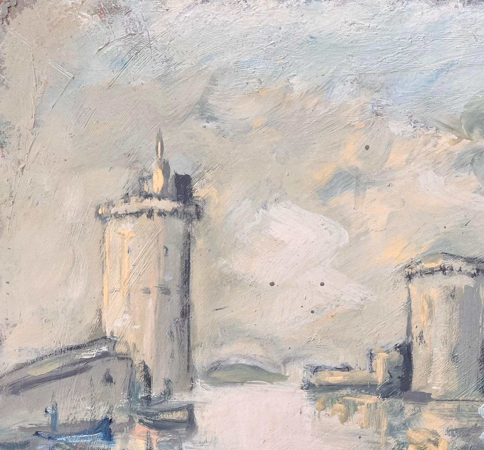 Fanch Lel French Impressionist Port Scene Of La Rochelle Towers And Boats In Harbour photo 540.0