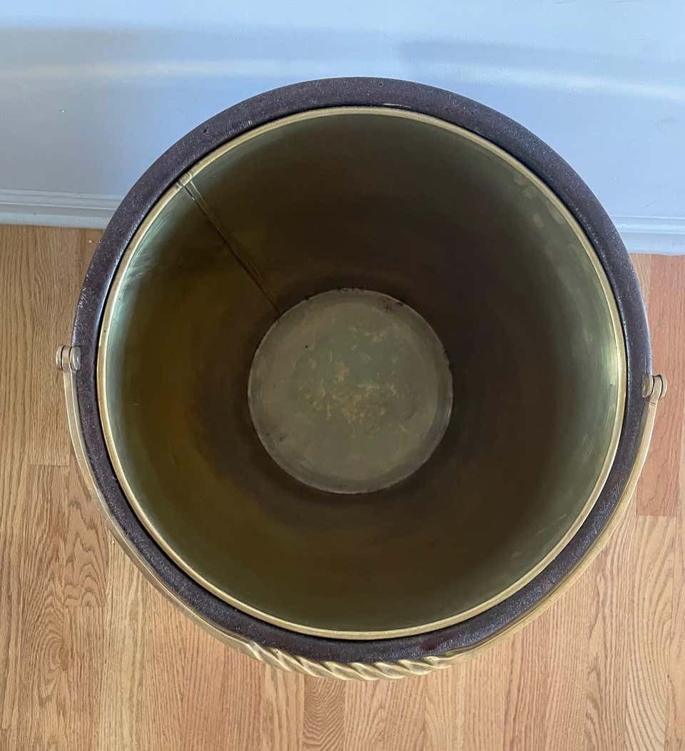 Irish George III Style Fluted Mahogany Peat Bucket With Brass Hardware photo furniture