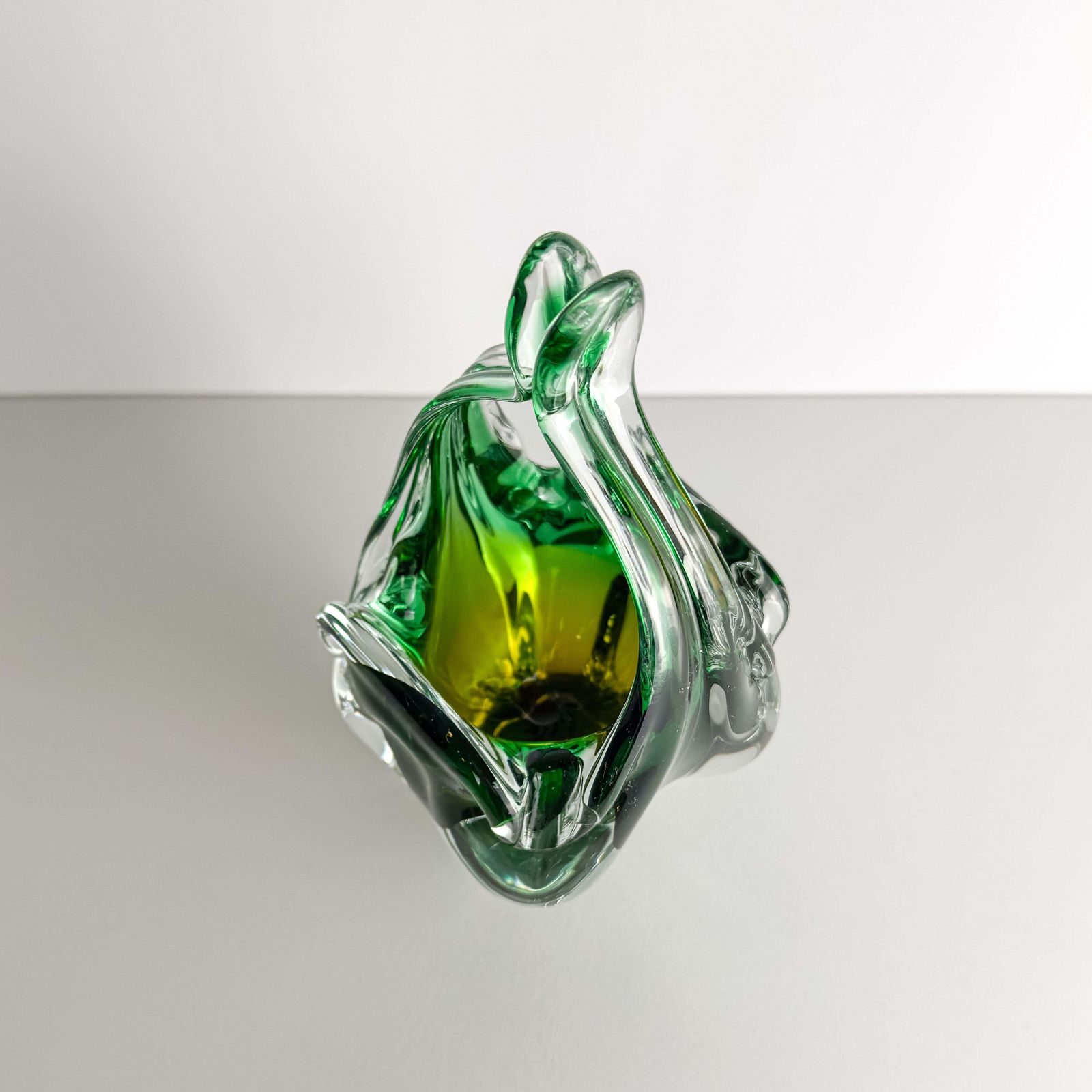 Green Glass Bowl By Josef Hospodka For Chribska Glassworks, Circa 1970s photo vinterior