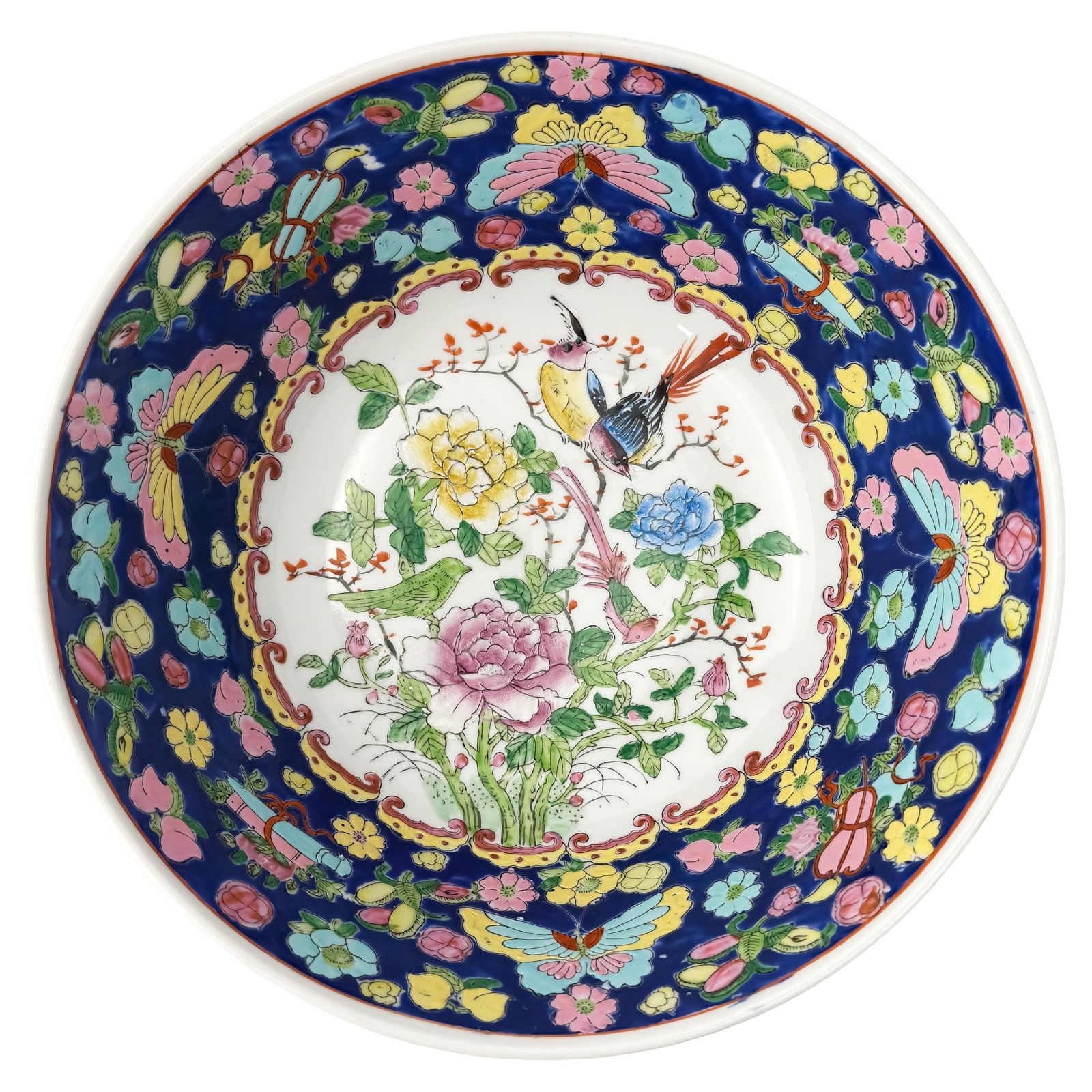 Chinese ‘Yongzheng Style’ Famille Rose Porcelain Punch Bowl Circa 1950s