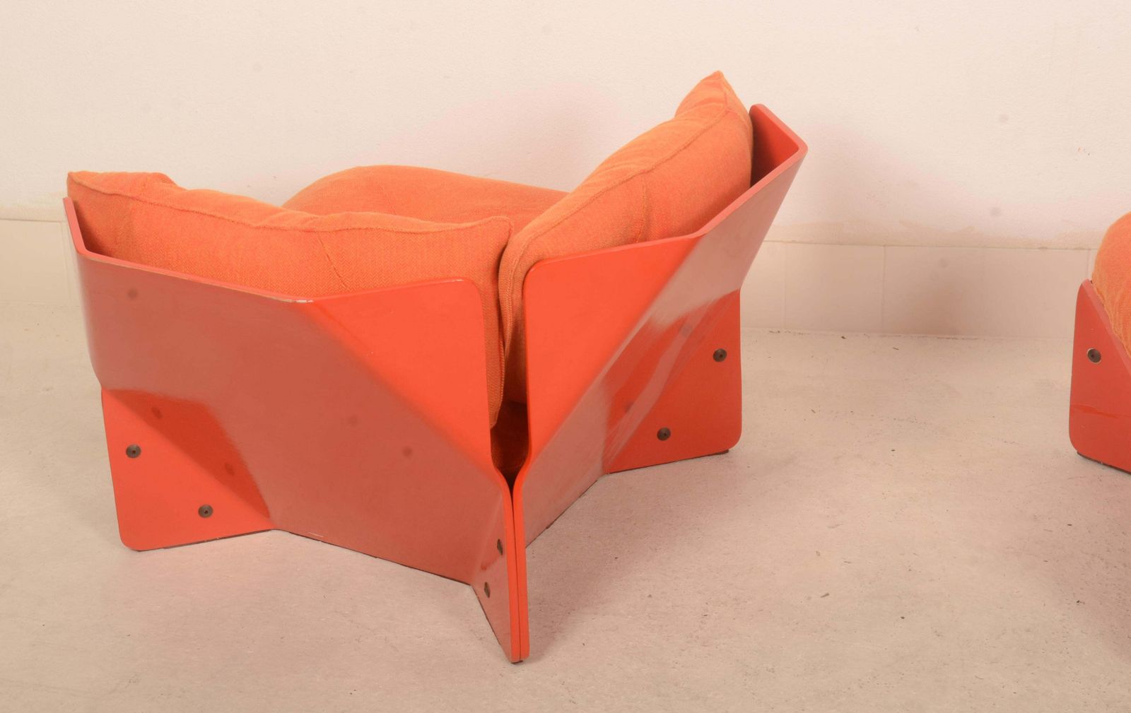photo furniture 1970s Orange Christensen & Larsen Sofa Or Chairs