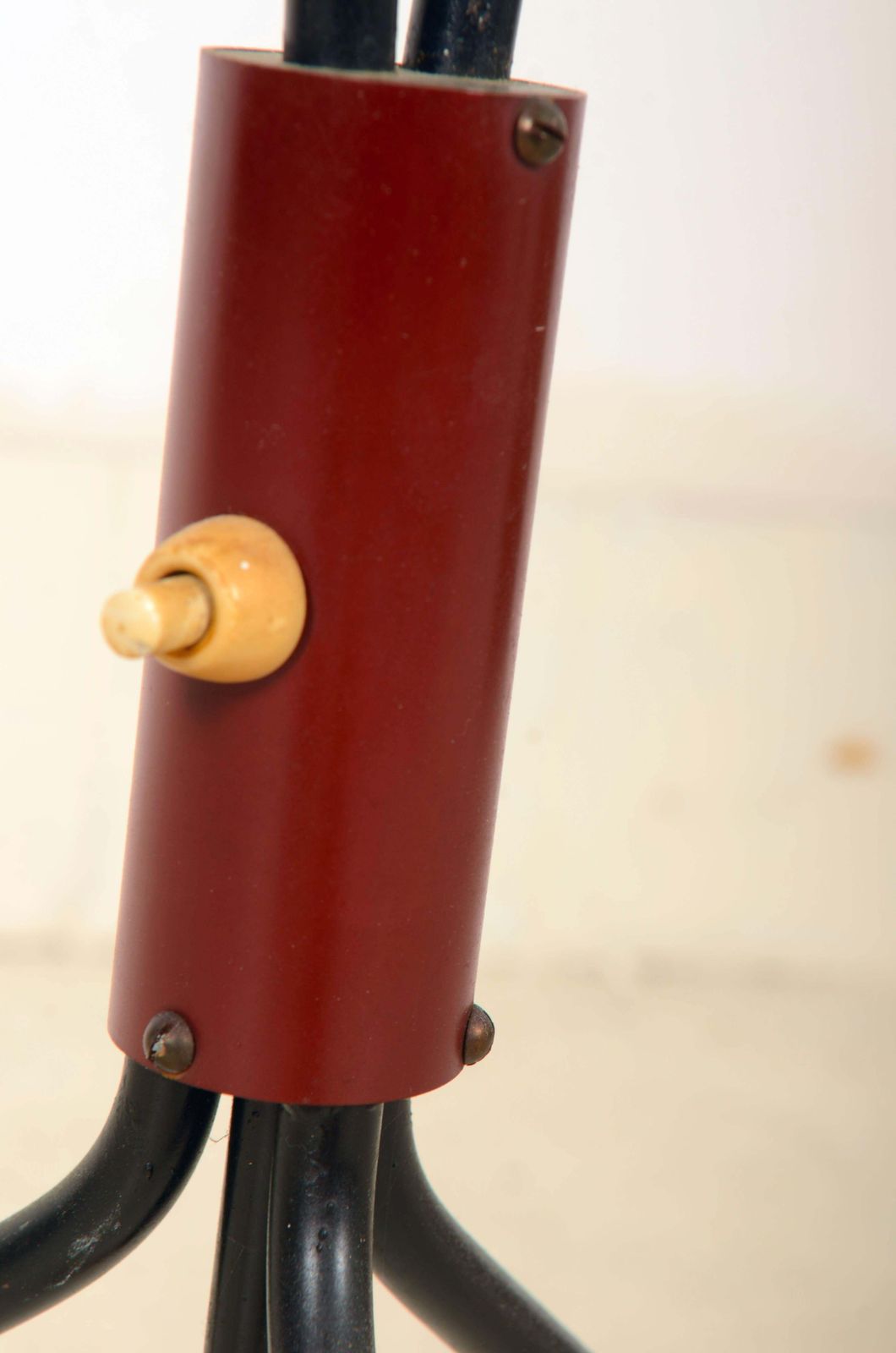 photo furniture Red Scandinavian Midcentury Floor Brass Lamp