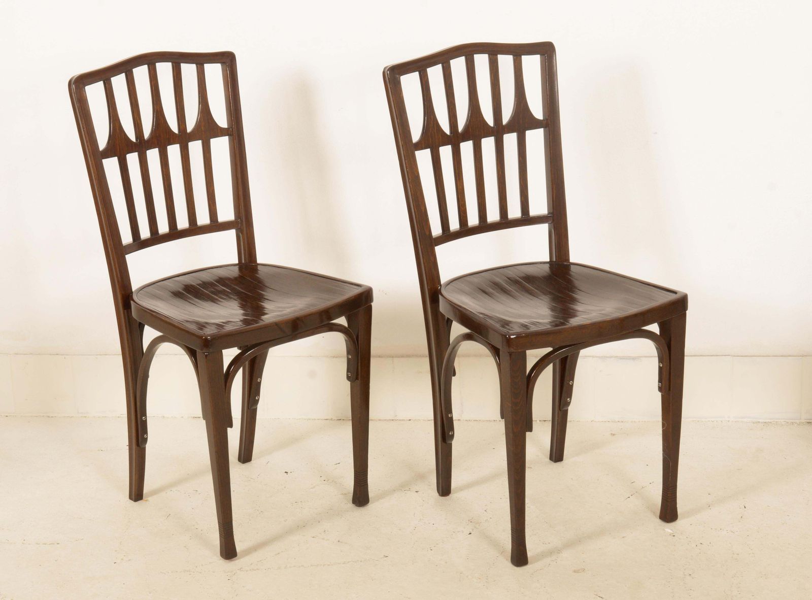 Set Of Two Dinning Chairs By Koloman Moser Fo J.J. Kohn photo for sale