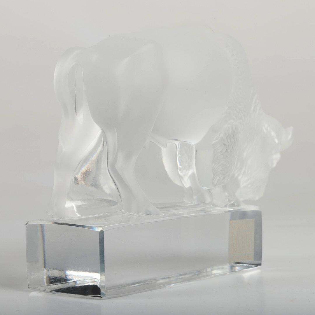 Glass Sculpture Paperweight "Bison" By Lalique photo Home Decor
