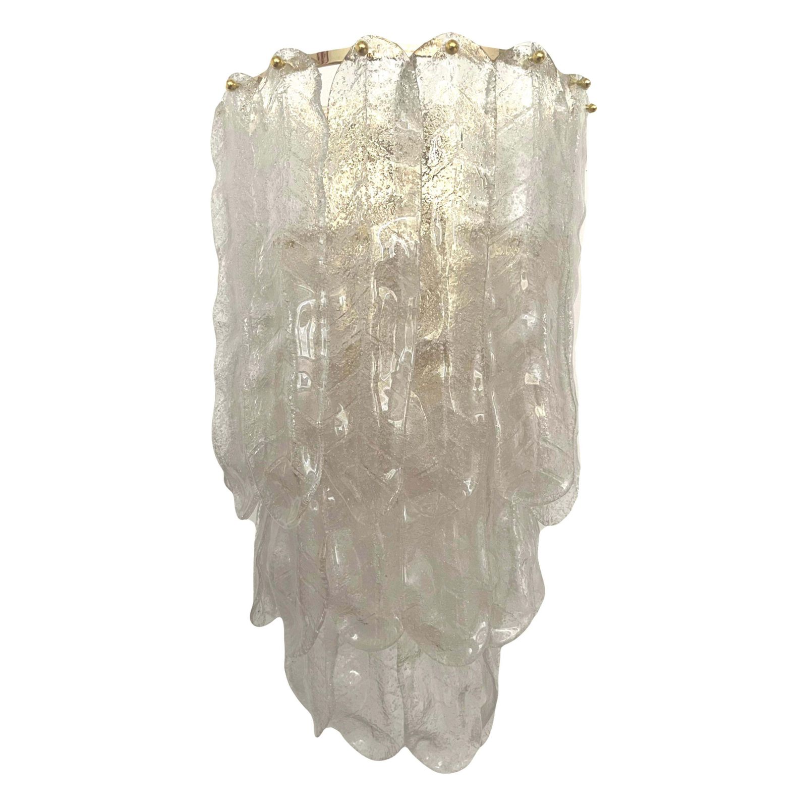 Unique Large Italian Midcenturypair Of Murano Wall Sconces By Mazzega, 1970s photo furniture