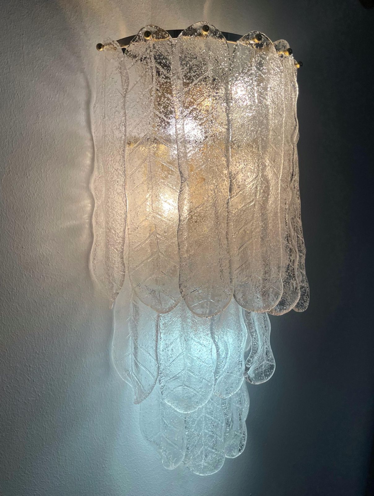 photo furniture Unique Large Italian Midcenturypair Of Murano Wall Sconces By Mazzega, 1970s