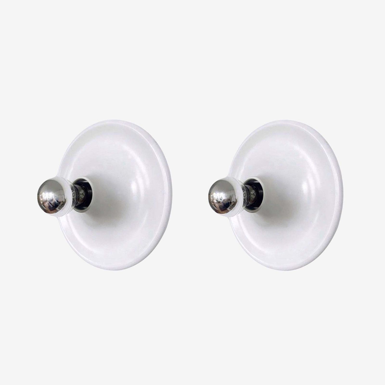 Postmodern Italian Set Of Eight White Wall Sconces By Targetti Sankey, 1980s photo for sale