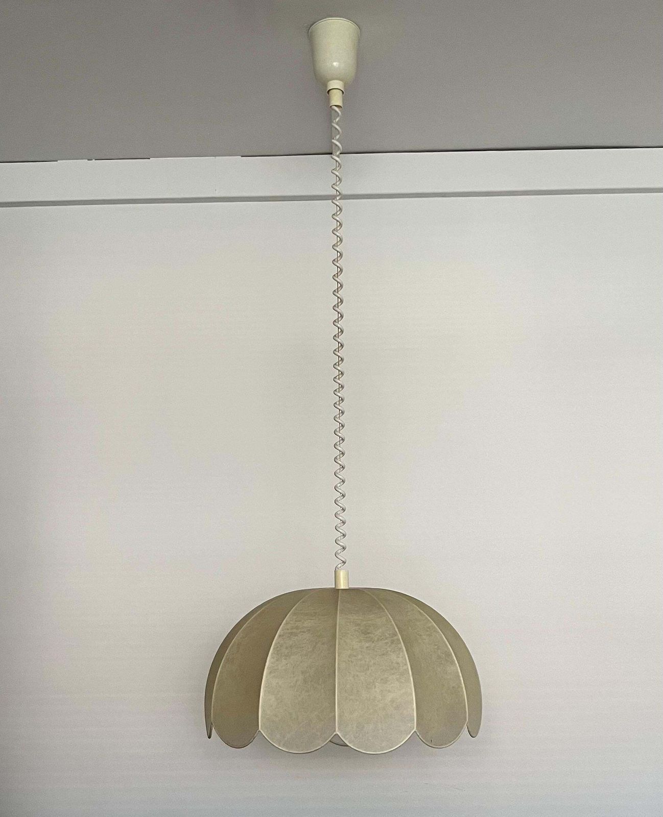 German Mid Century "Cocoon" Flower Adjustable Chandelier By Goldkant, 1970s photo Lighting