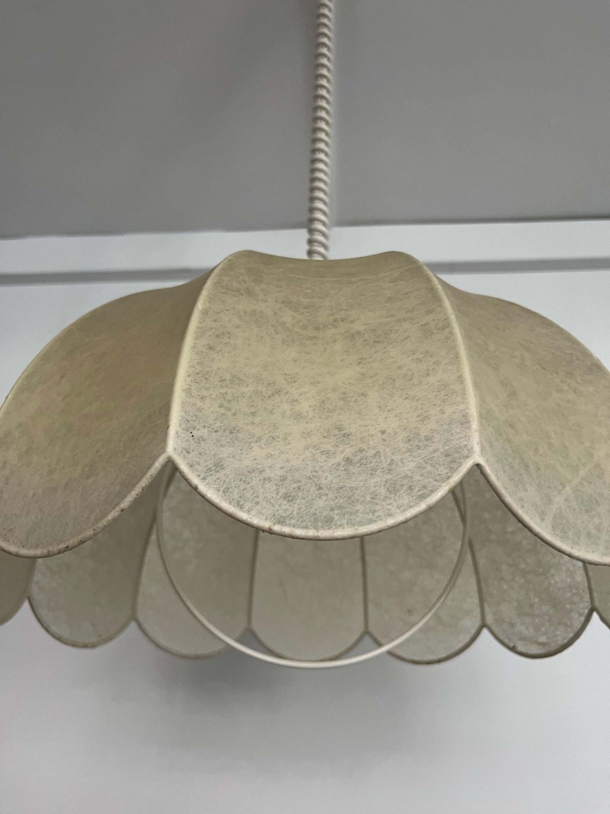 3161.0 German Mid Century "Cocoon" Flower Adjustable Chandelier By Goldkant, 1970s photo
