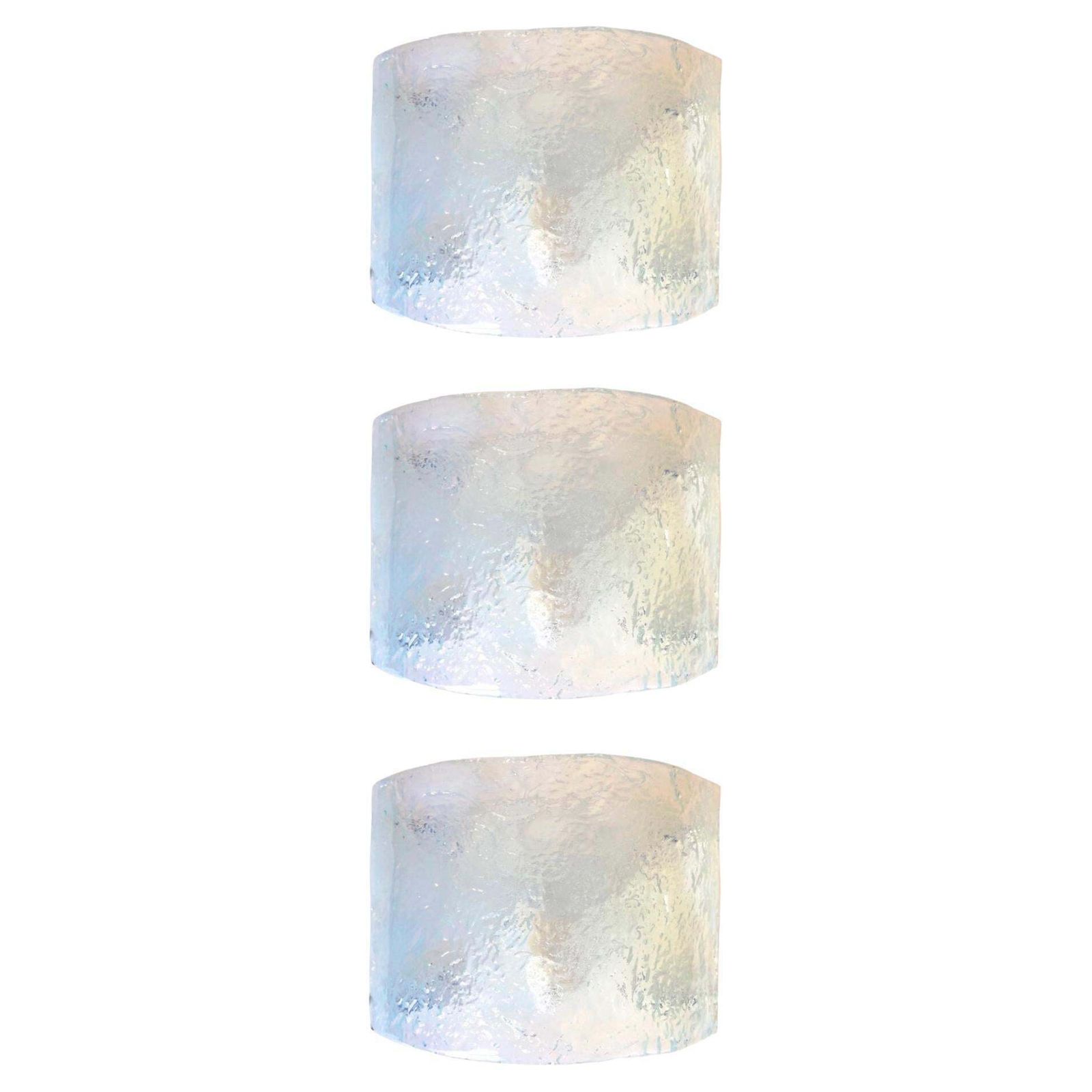 Italian Set Of Three Murano Wall Sconces By Carlo Nason For Mazzega, 1970s