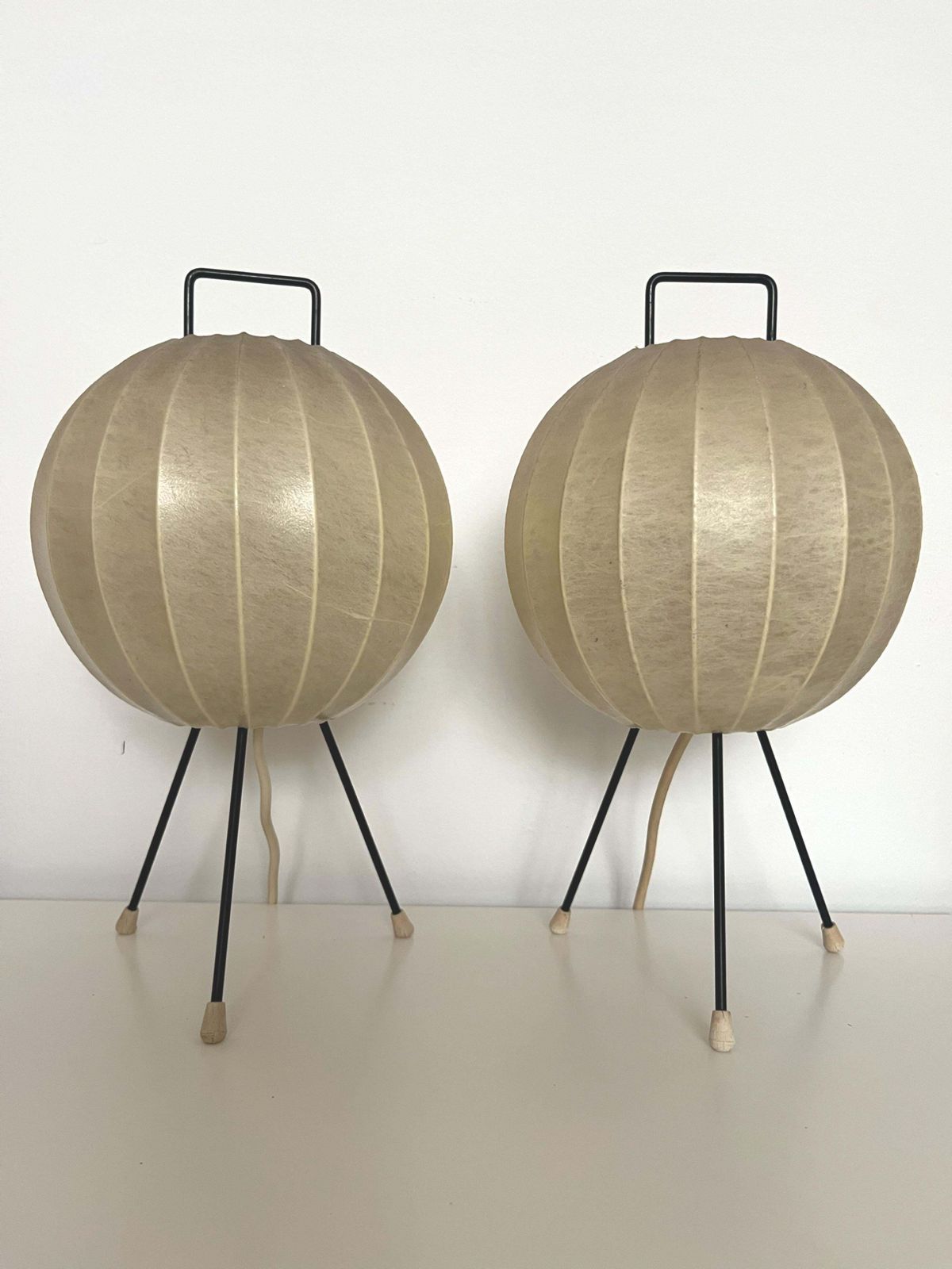 German Midcentury Pair Of "Cocoon" Table Lamps By Friedel For Goldkant, 1970s photo furniture