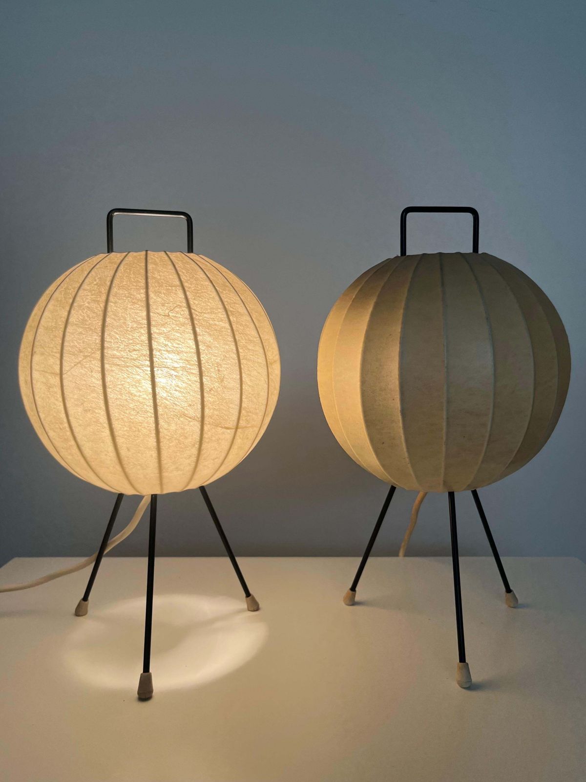 German Midcentury Pair Of "Cocoon" Table Lamps By Friedel For Goldkant, 1970s photo for sale